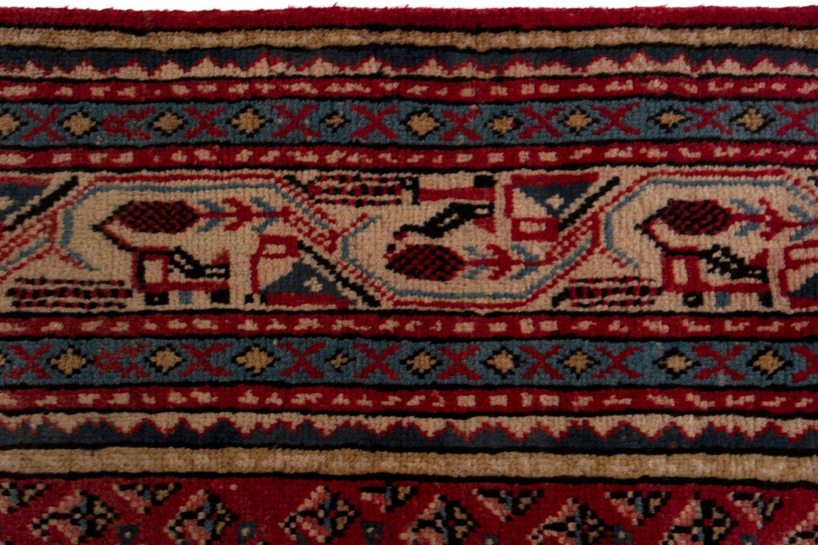 Persian Arak oversized rug in deep red and burgundy, view 12 of 18