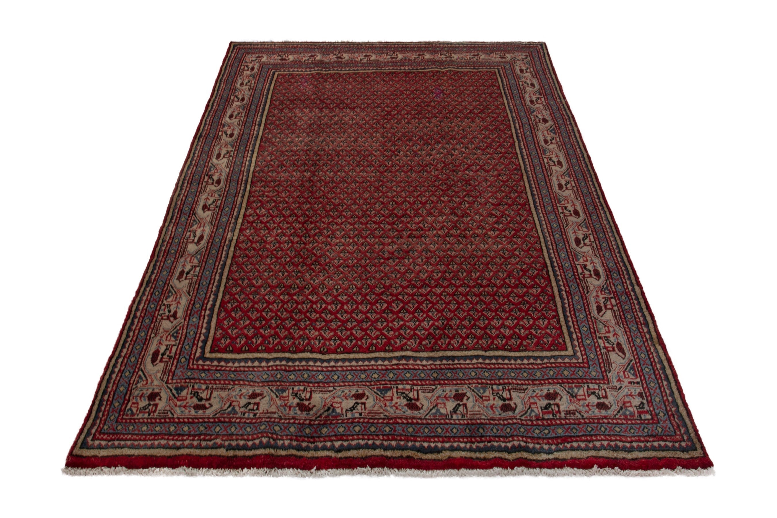 Persian Arak oversized rug in deep red and burgundy, view 2 of 18