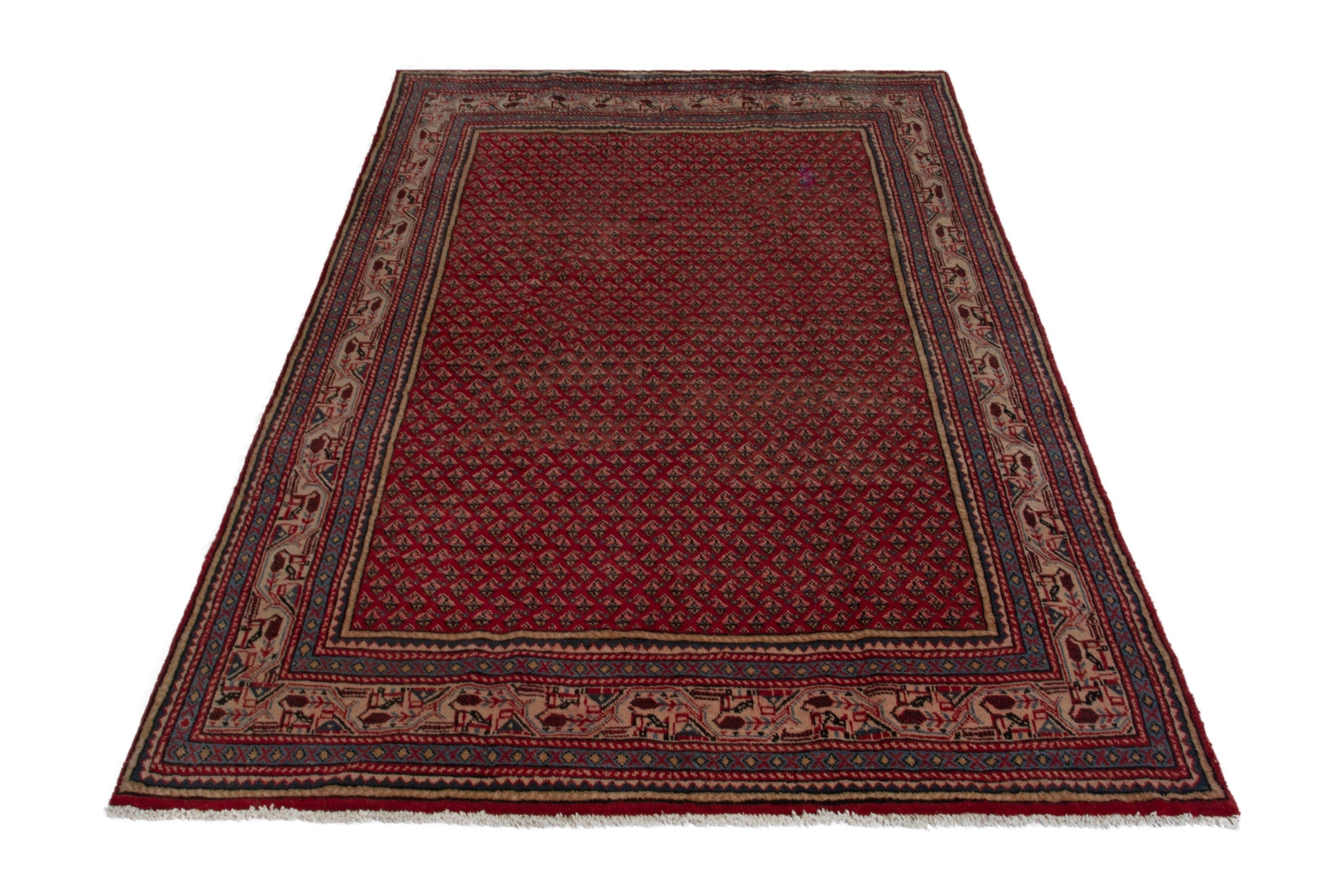 Persian Arak oversized rug in deep red and burgundy, view 3 of 18