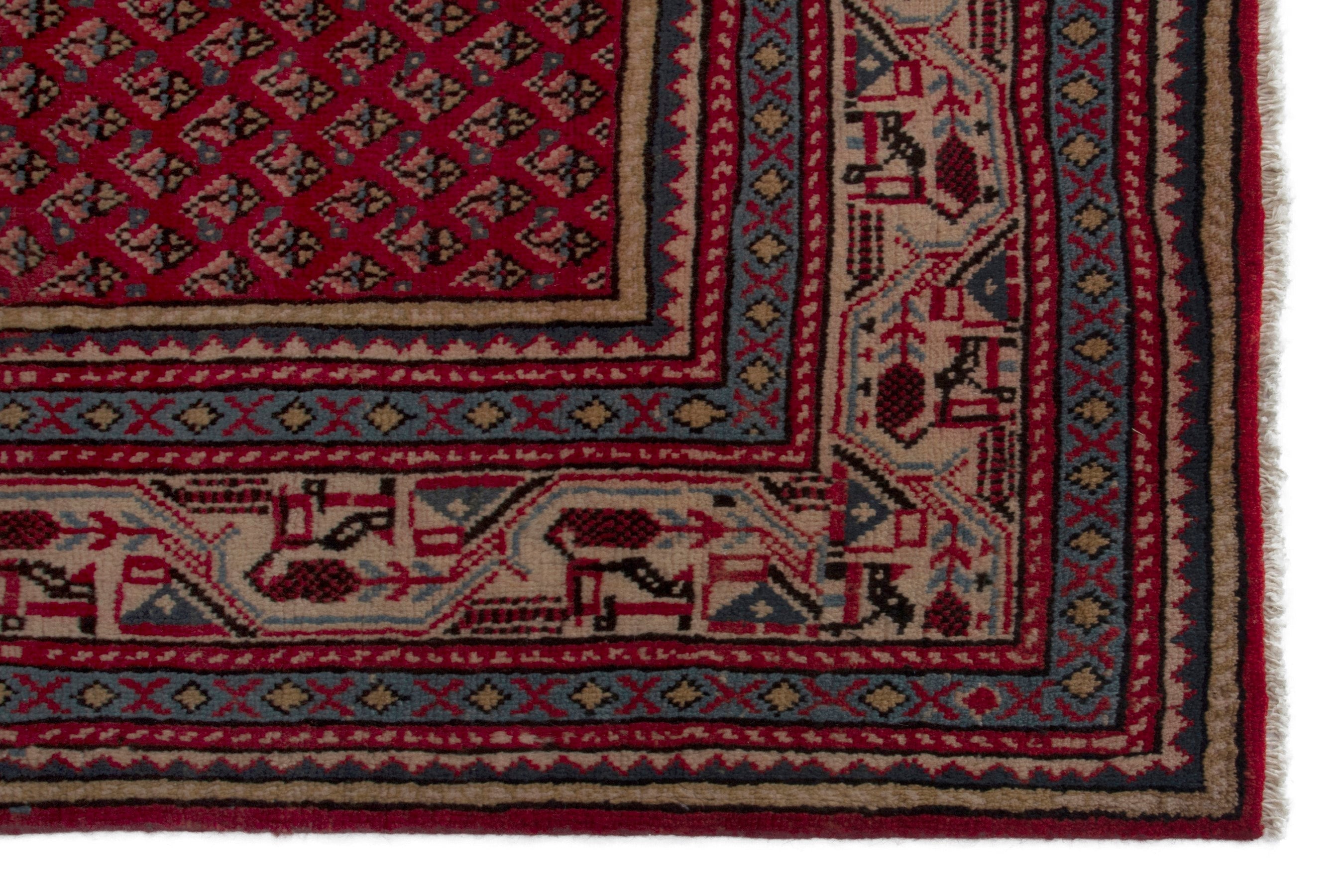Persian Arak oversized rug in deep red and burgundy, view 10 of 18