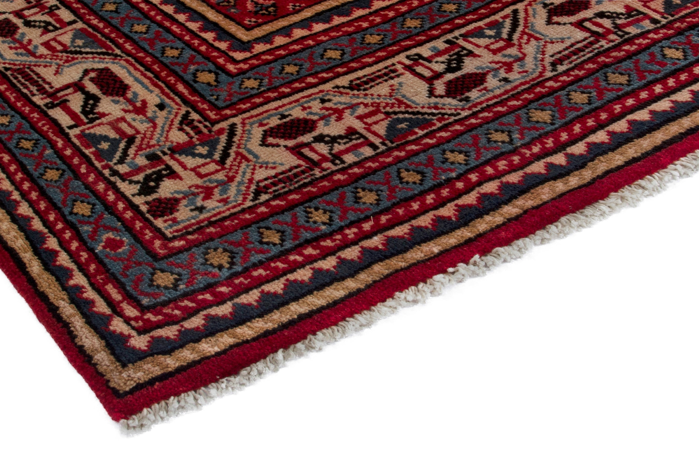 Persian Arak oversized rug in deep red and burgundy, view 4 of 18