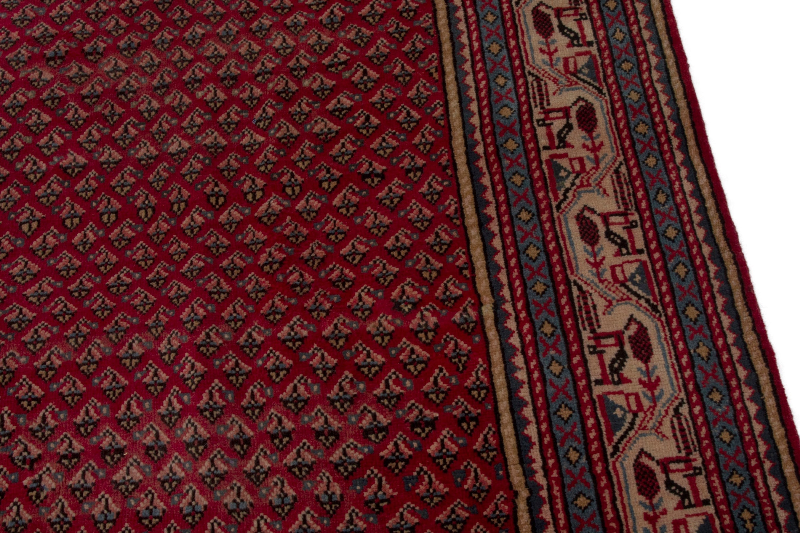 Persian Arak oversized rug in deep red and burgundy, view 9 of 18