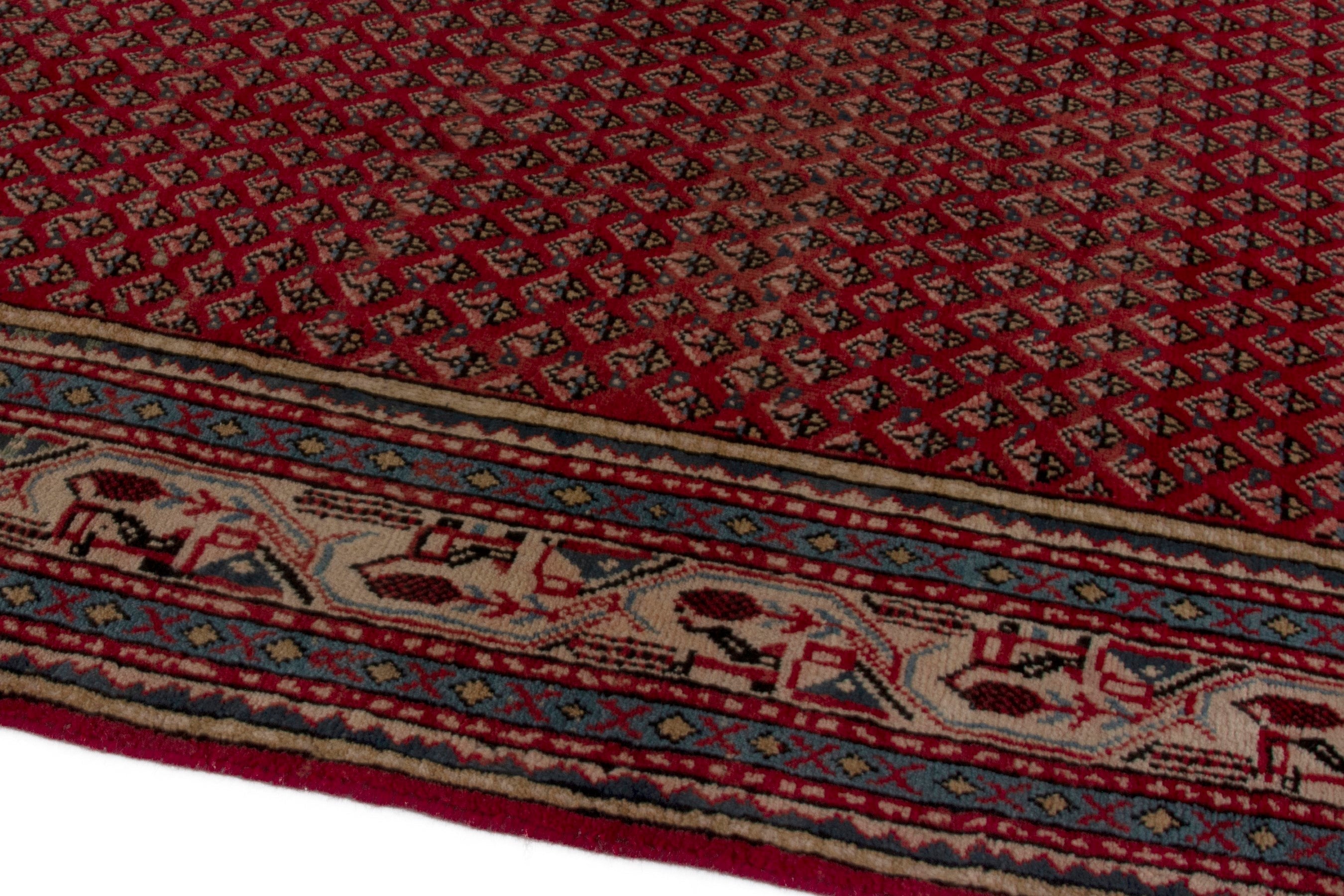 Persian Arak oversized rug in deep red and burgundy, view 5 of 18
