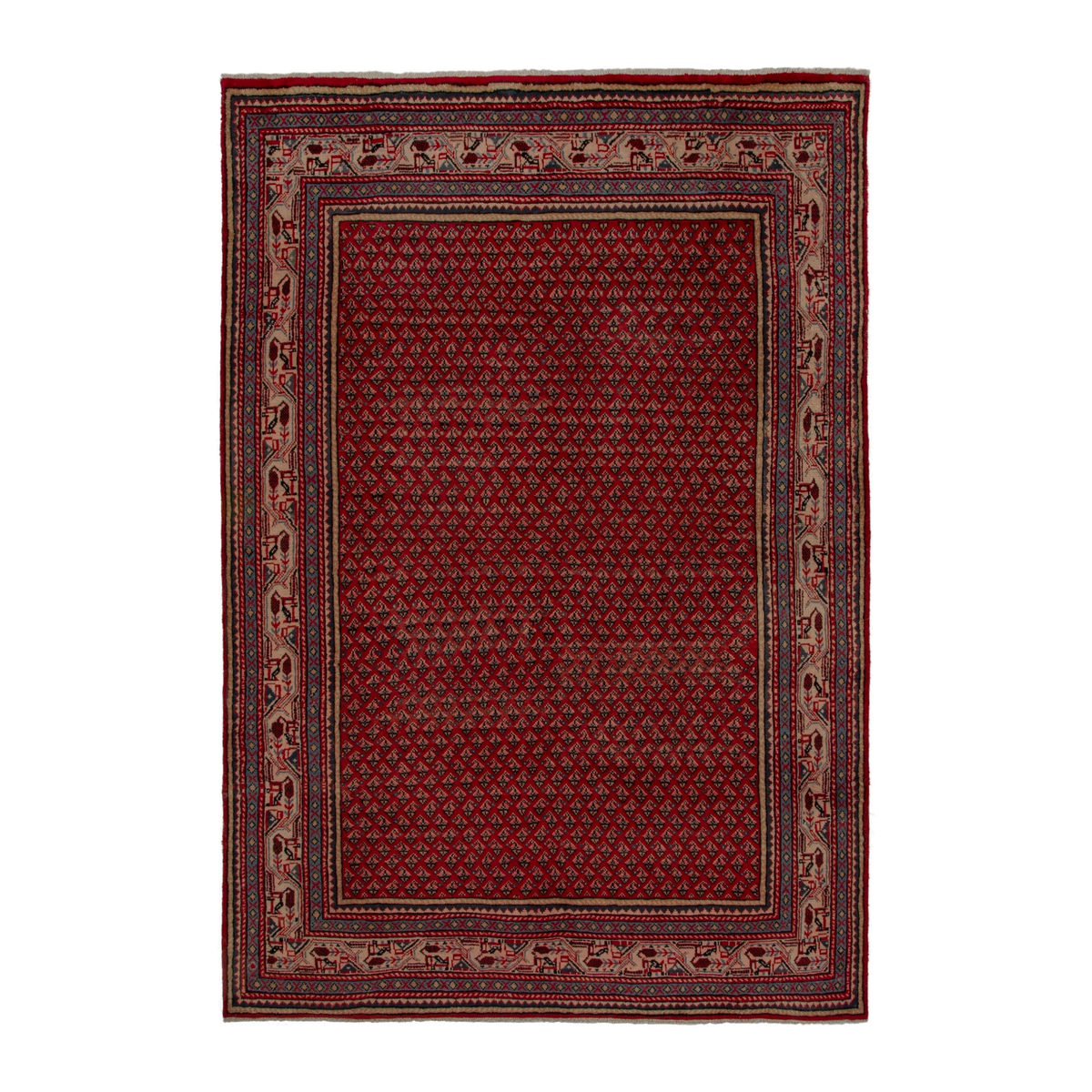 Persian Arak oversized rug in deep red and burgundy, 7'3" x 10'11"