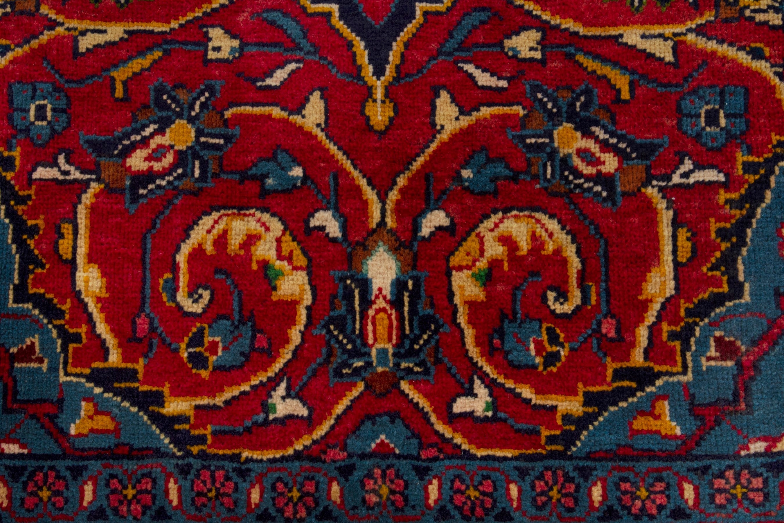 Persian Arak oversized rug in deep red and burgundy, view 14 of 20