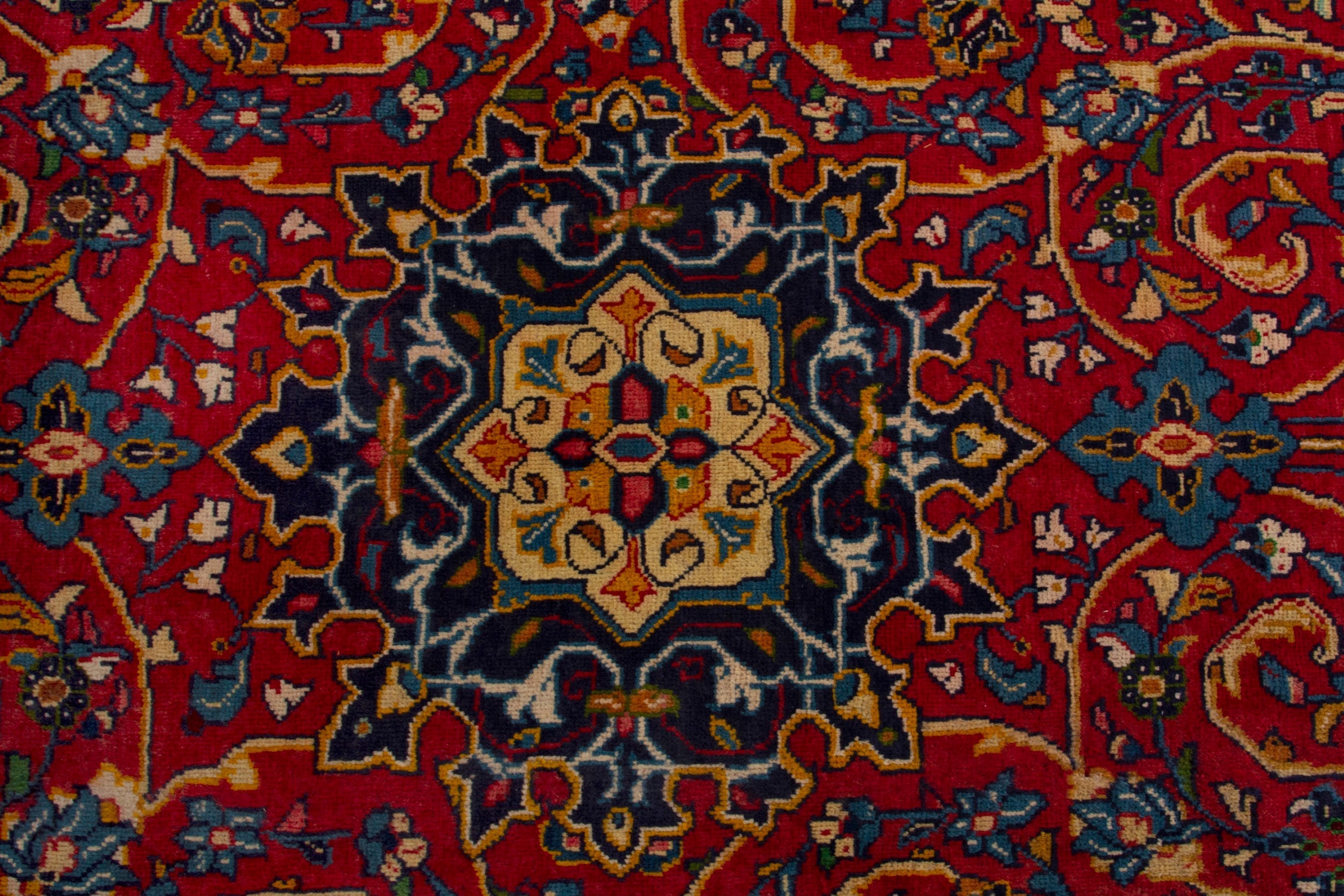 Persian Arak oversized rug in deep red and burgundy, view 15 of 20