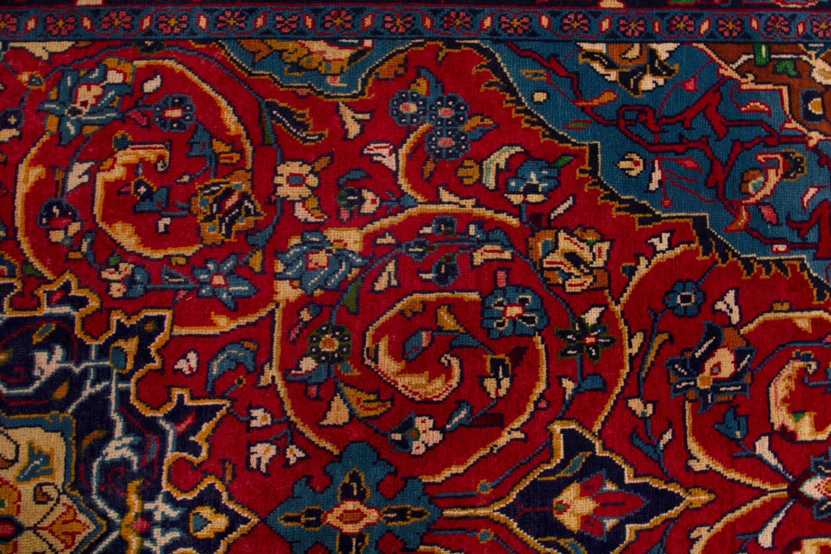 Persian Arak oversized rug in deep red and burgundy, view 16 of 20