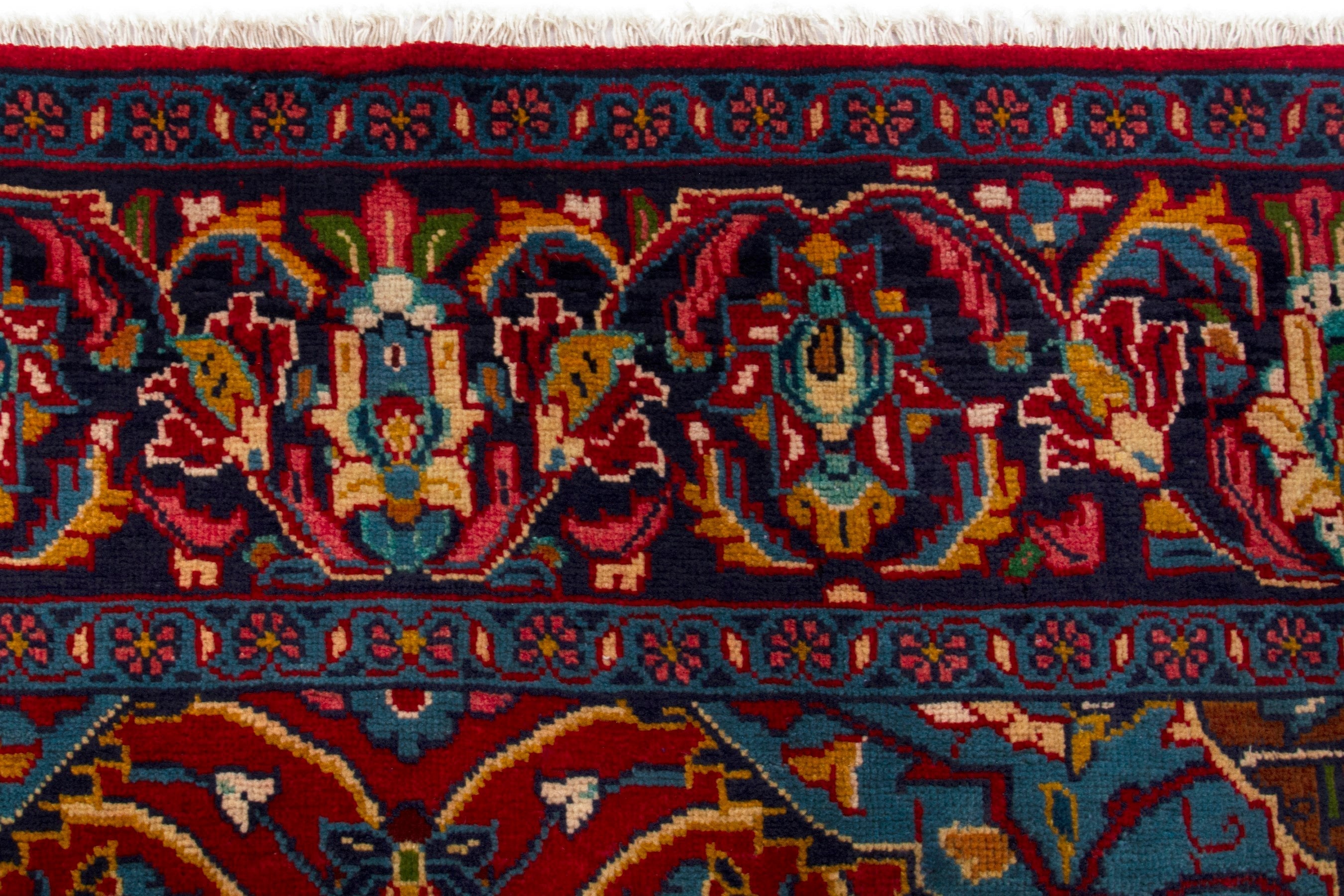 Persian Arak oversized rug in deep red and burgundy, view 12 of 20
