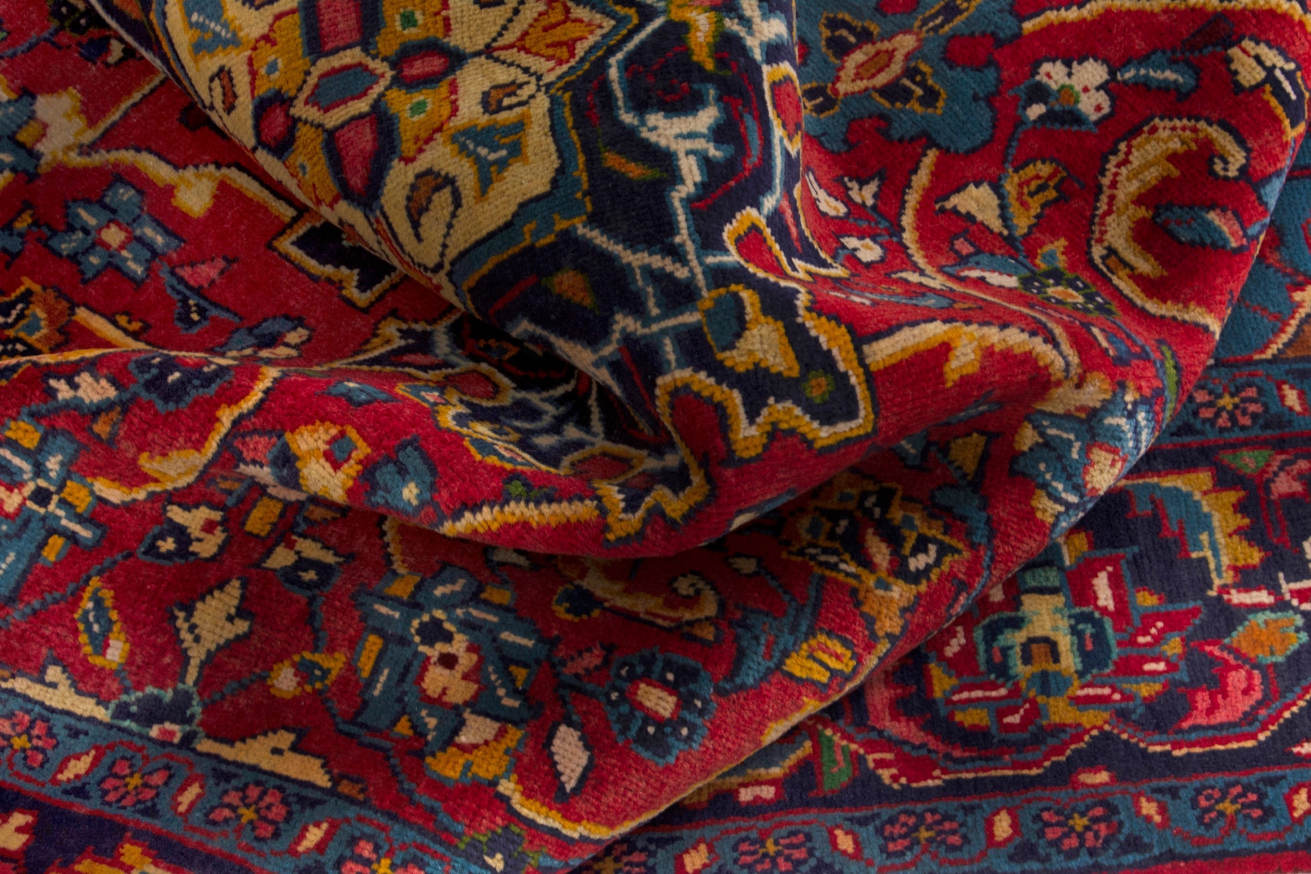 Persian Arak oversized rug in deep red and burgundy, view 17 of 20