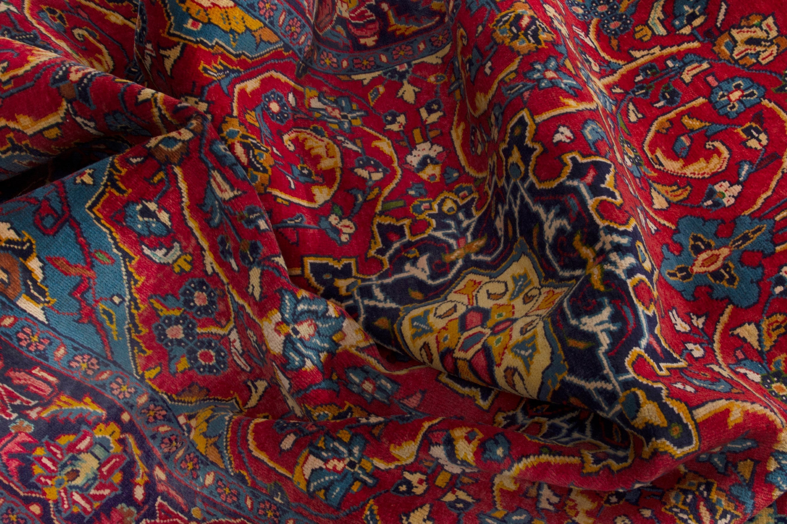 Persian Arak oversized rug in deep red and burgundy, view 18 of 20