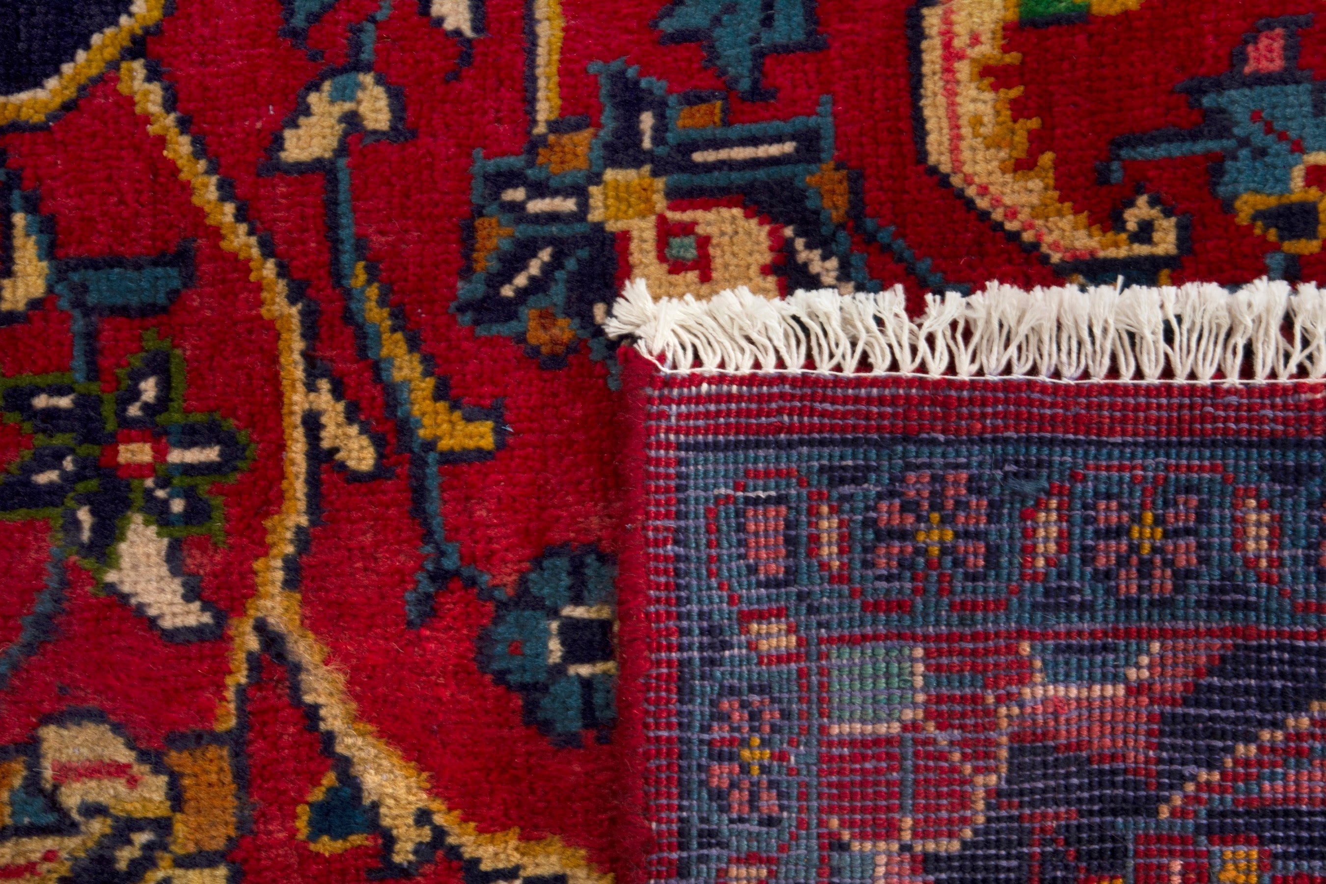 Persian Arak oversized rug in deep red and burgundy, view 20 of 20