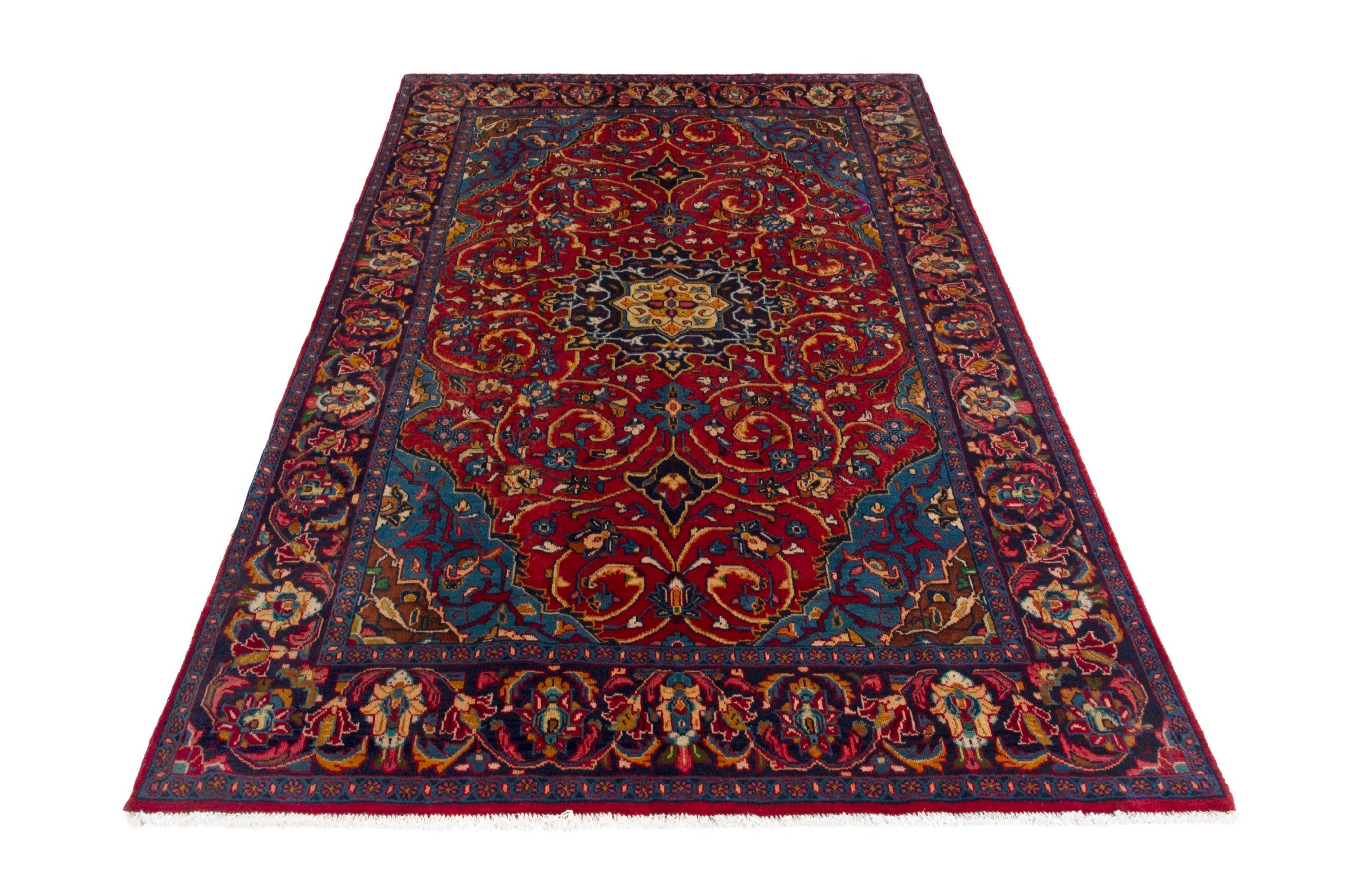 Persian Arak oversized rug in deep red and burgundy, view 2 of 20