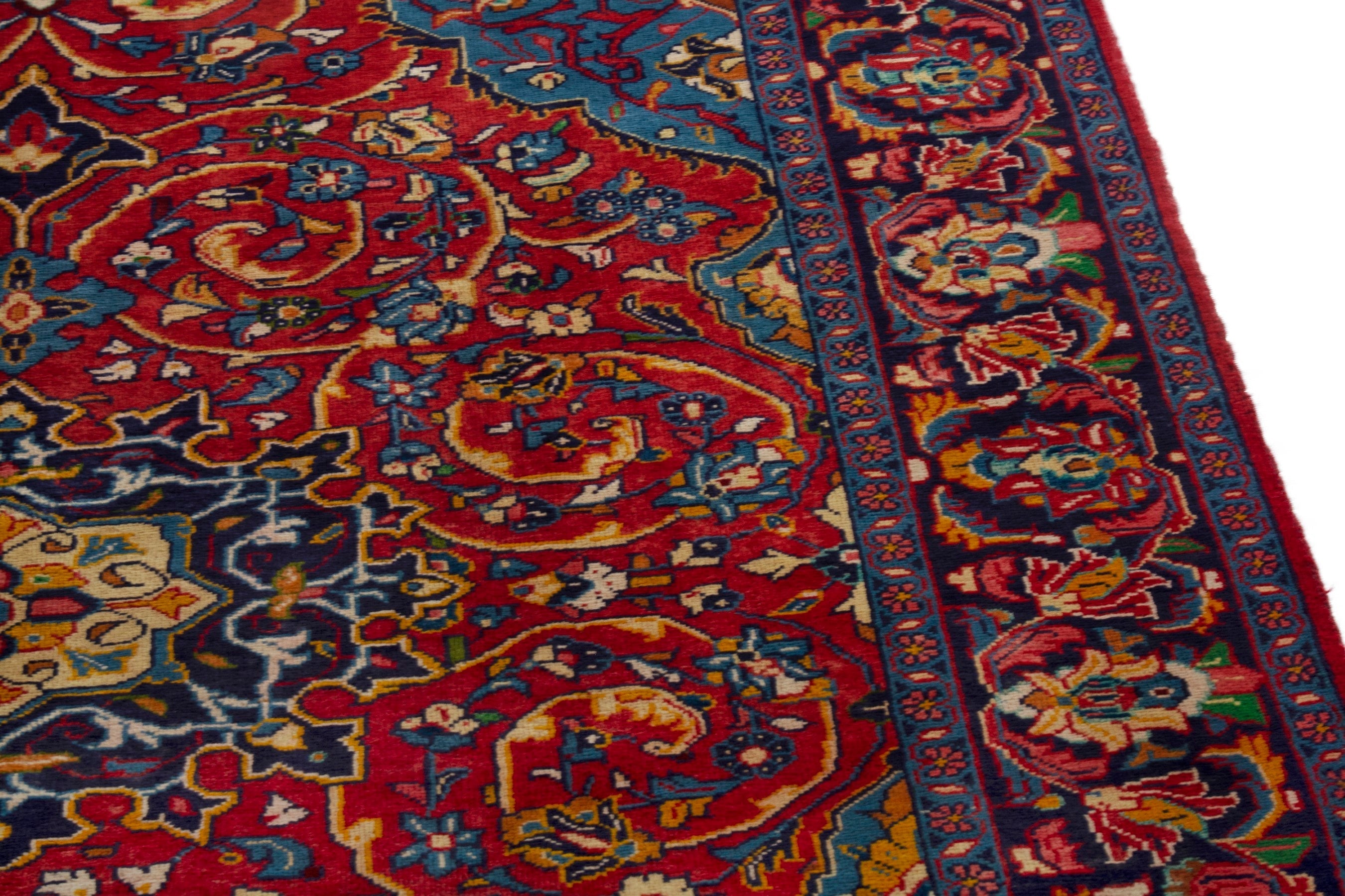 Persian Arak oversized rug in deep red and burgundy, view 9 of 20