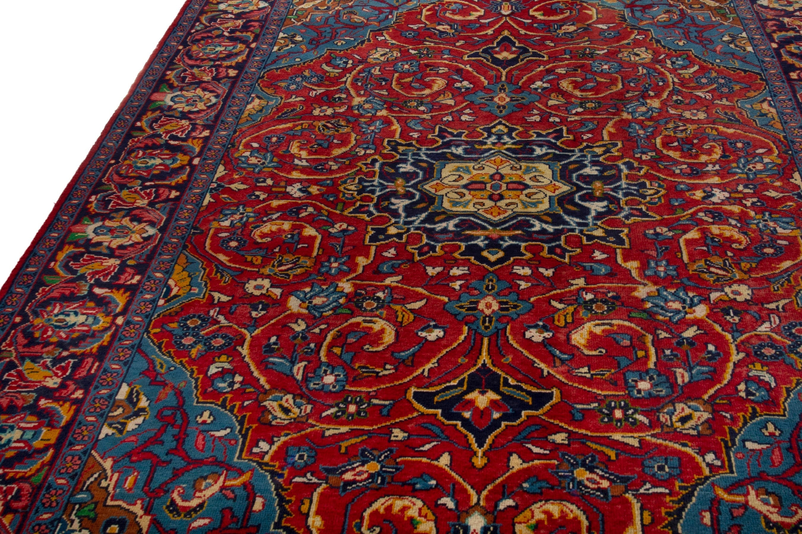 Persian Arak oversized rug in deep red and burgundy, view 6 of 20