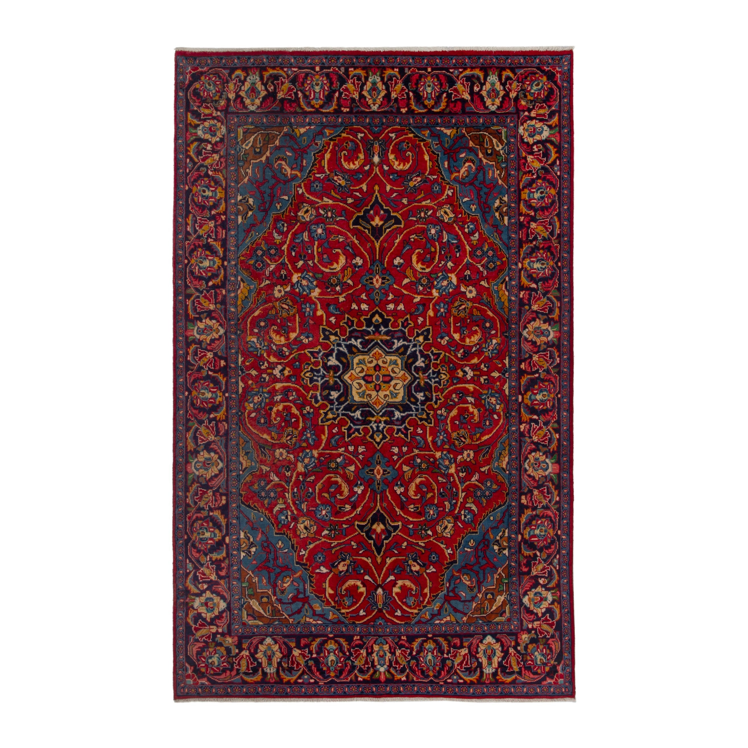 Persian Arak oversized rug in deep red and burgundy, 6'9" x 11'1"