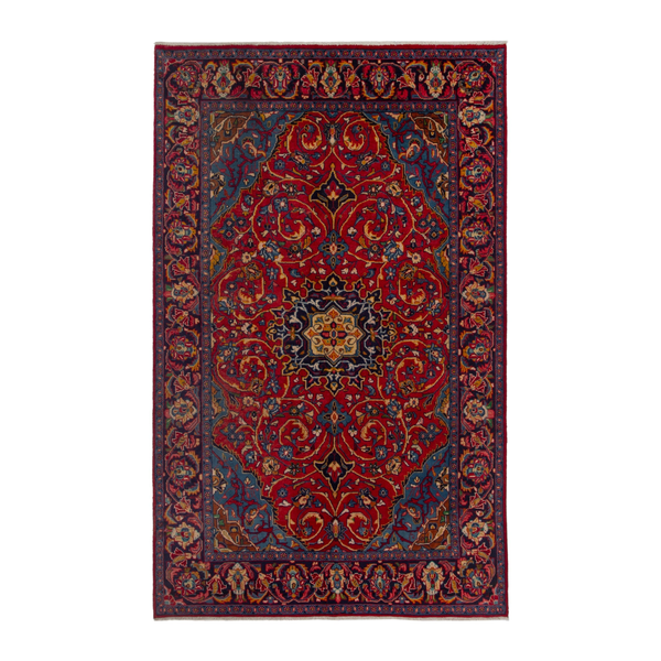 Persian Arak oversized rug in deep red and burgundy, 6'9" x 11'1"