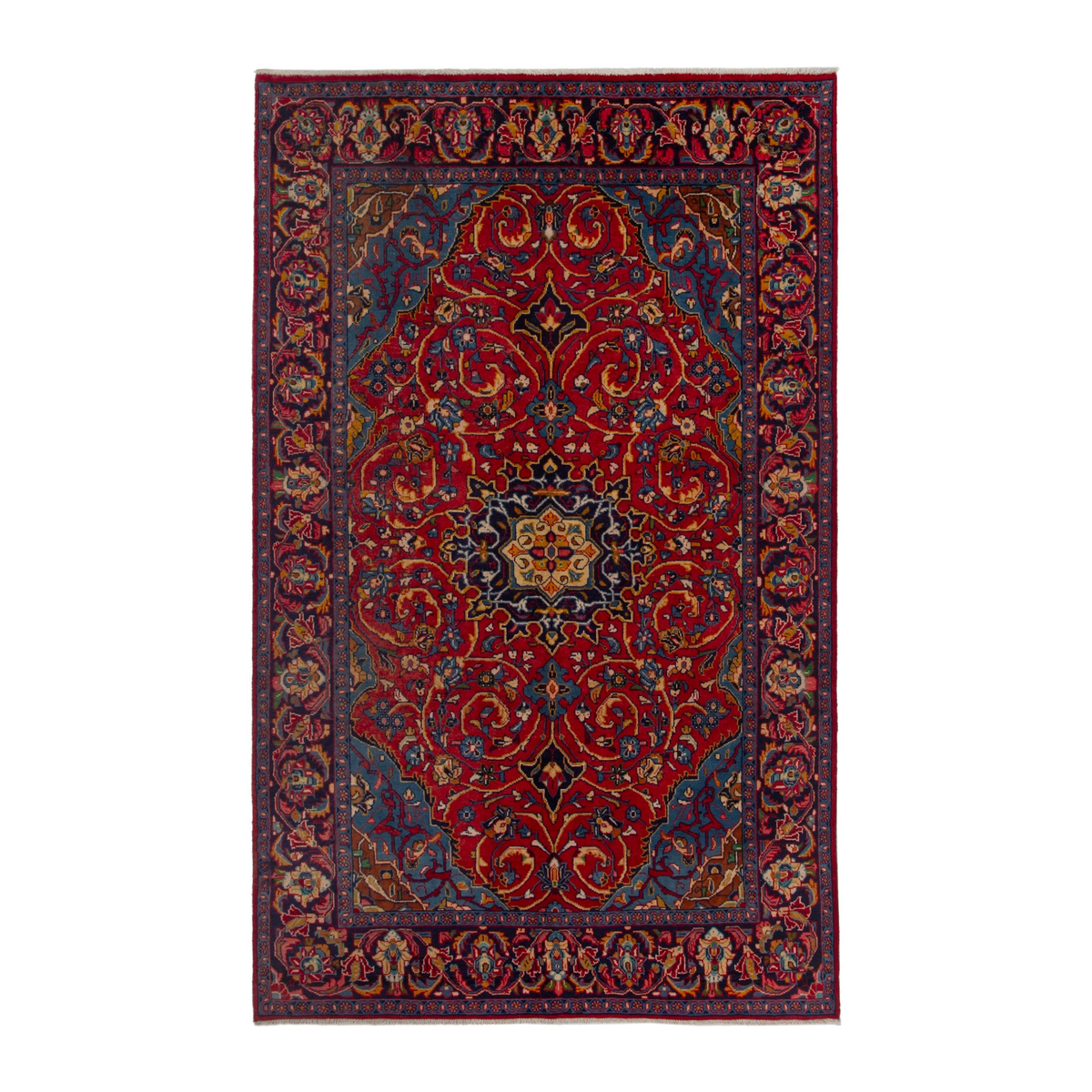 Persian Arak oversized rug in deep red and burgundy, 6'9" x 11'1"