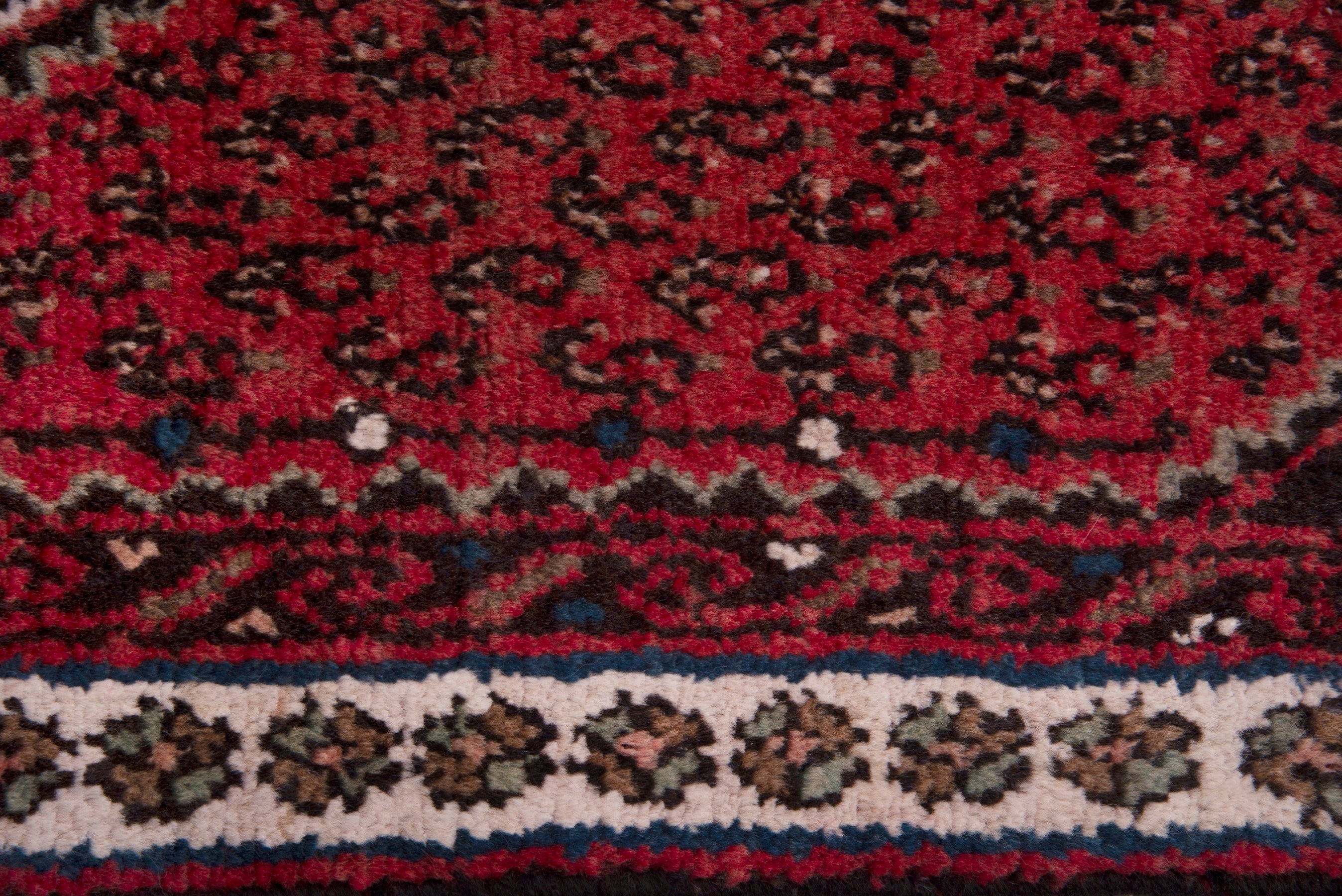 Persian Botteh accent rug in burgundy and off-white, view 6 of 7
