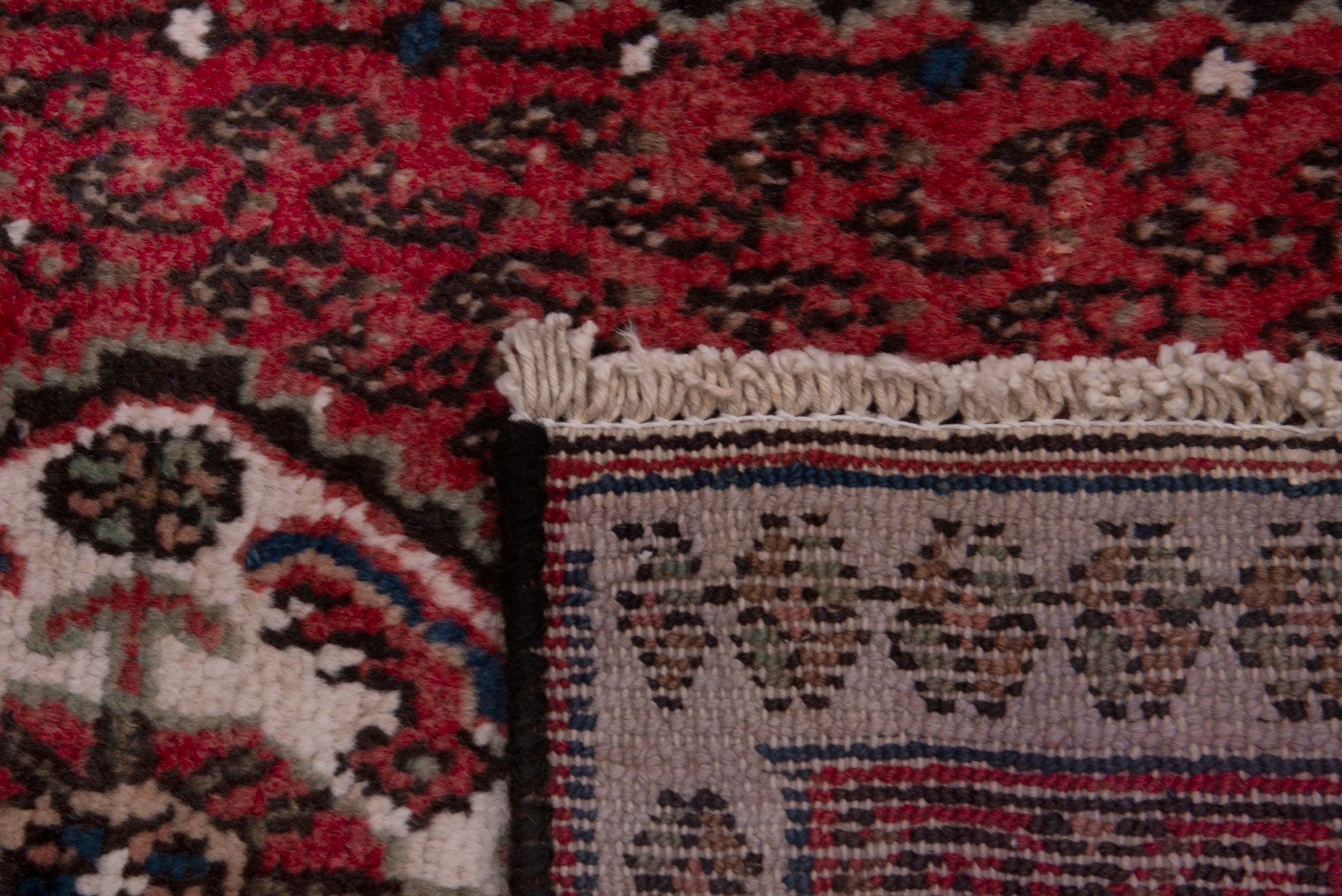 Persian Botteh accent rug in burgundy and off-white, view 7 of 7