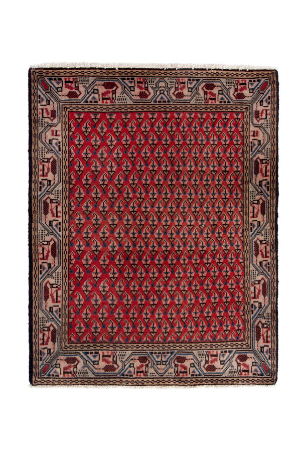 3755, Persian Botteh Mini Rug