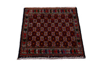 Persian Shiraz accent rug in burgundy and cream, view 4 of 8