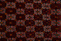 Persian Shiraz accent rug in burgundy and cream, view 7 of 8
