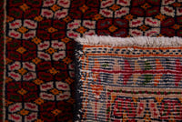 Persian Shiraz accent rug in burgundy and cream, view 8 of 8