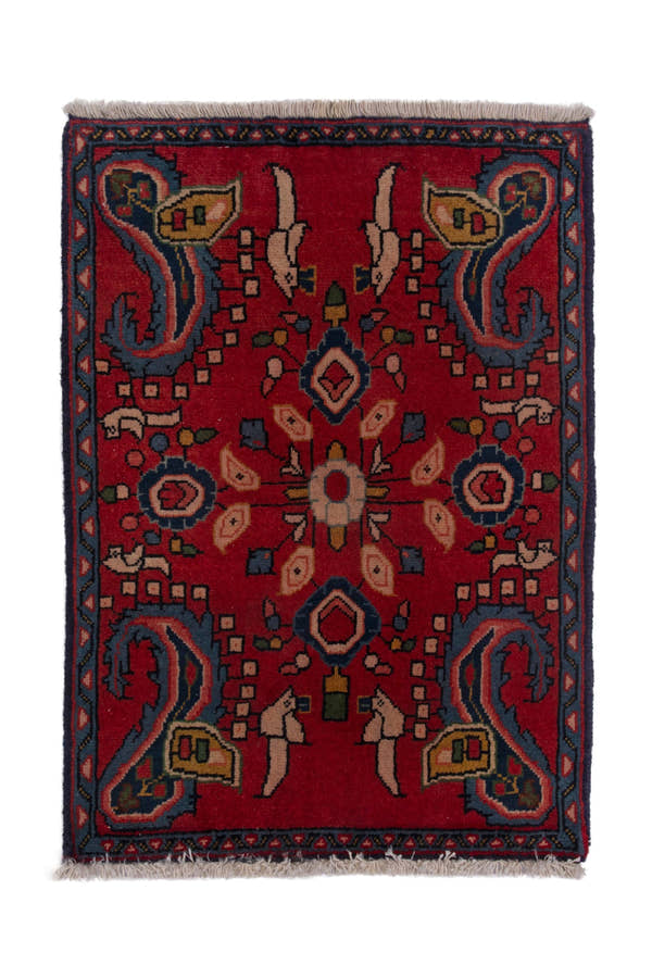 3762, Persian Sarouk Mini Rug