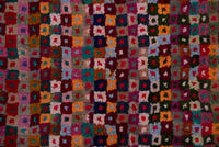 Persian Arak accent rug in burgundy and black, view 7 of 8