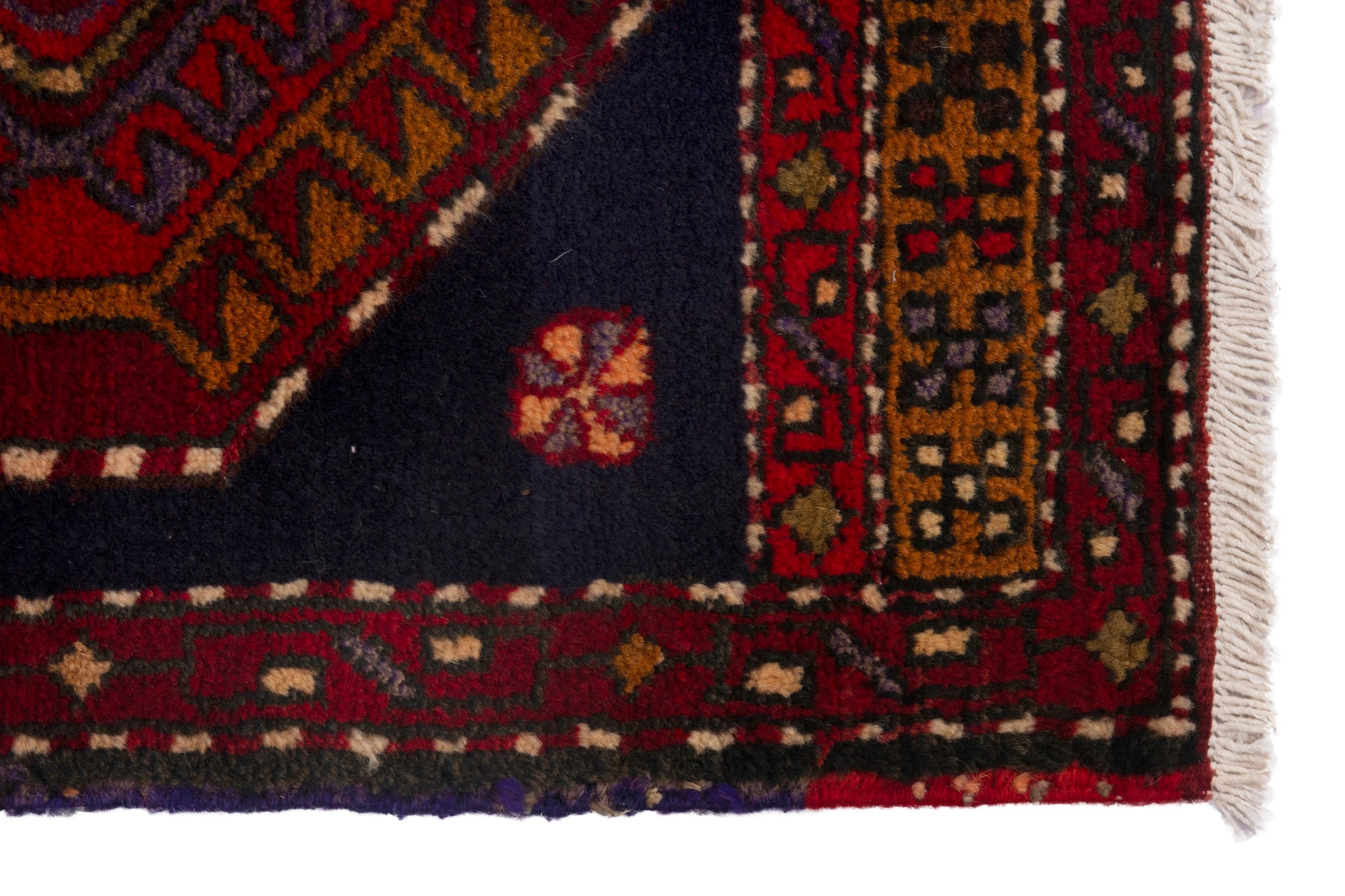 Persian Azerbaijan accent rug in burgundy and deep red, view 4 of 7