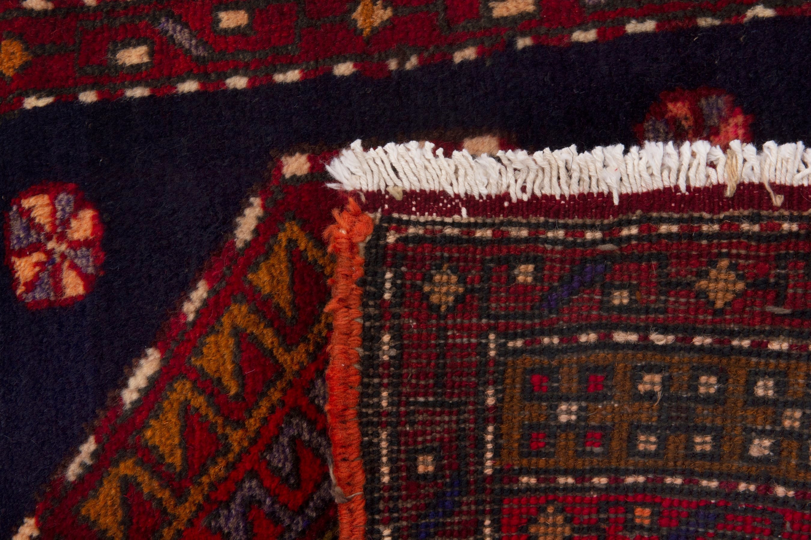 Persian Azerbaijan accent rug in burgundy and deep red, view 7 of 7