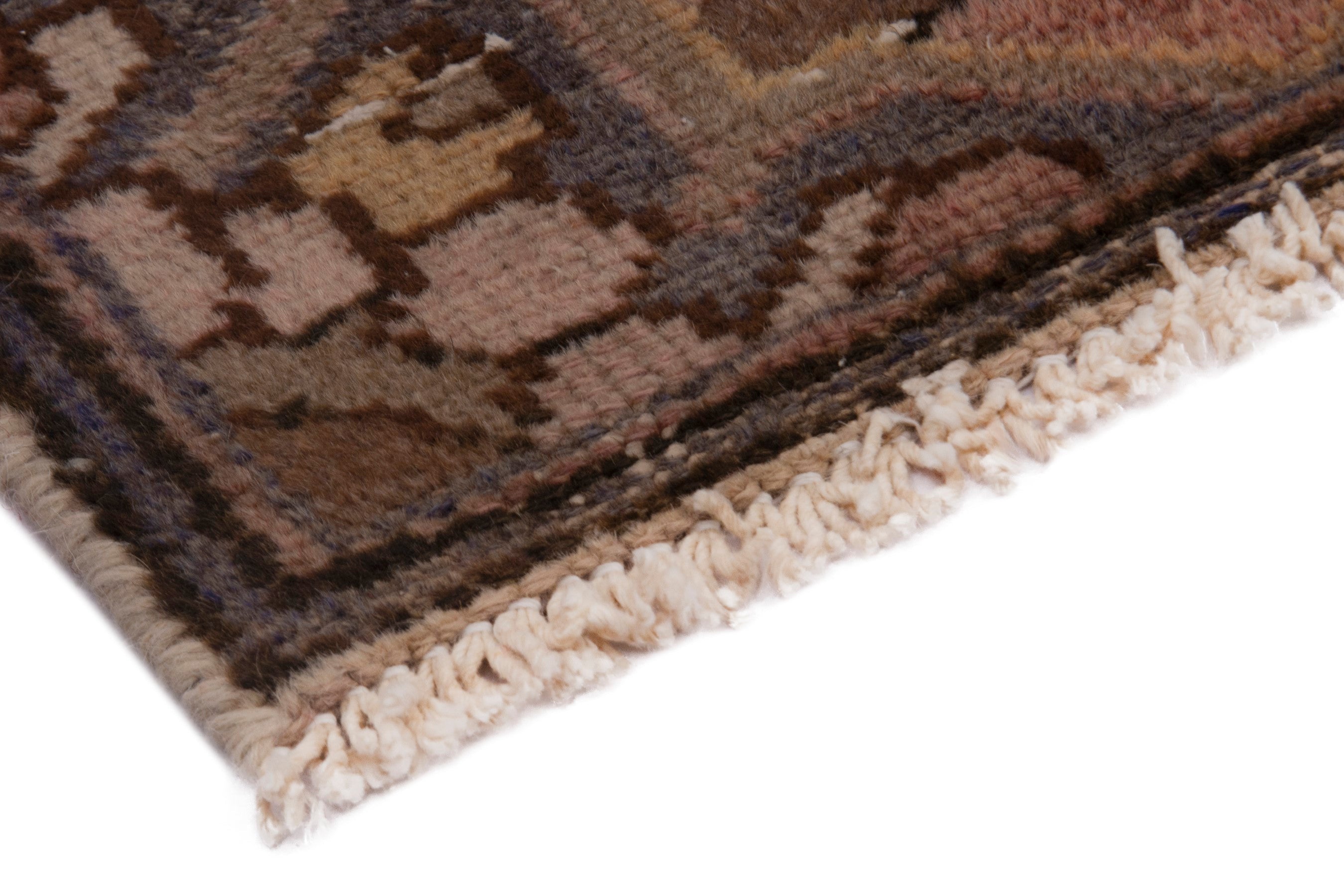Persian Hamedan accent rug in rust and dark brown, view 5 of 7