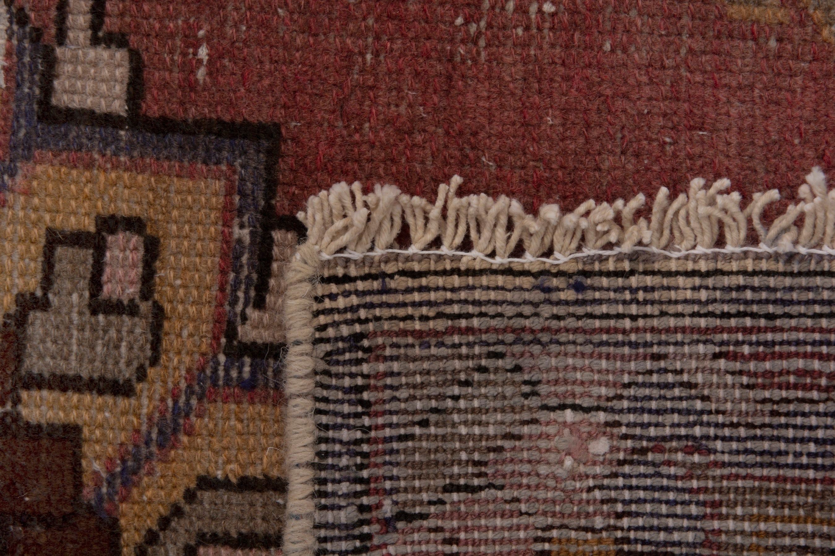 Persian Hamedan accent rug in rust and dark brown, view 7 of 7
