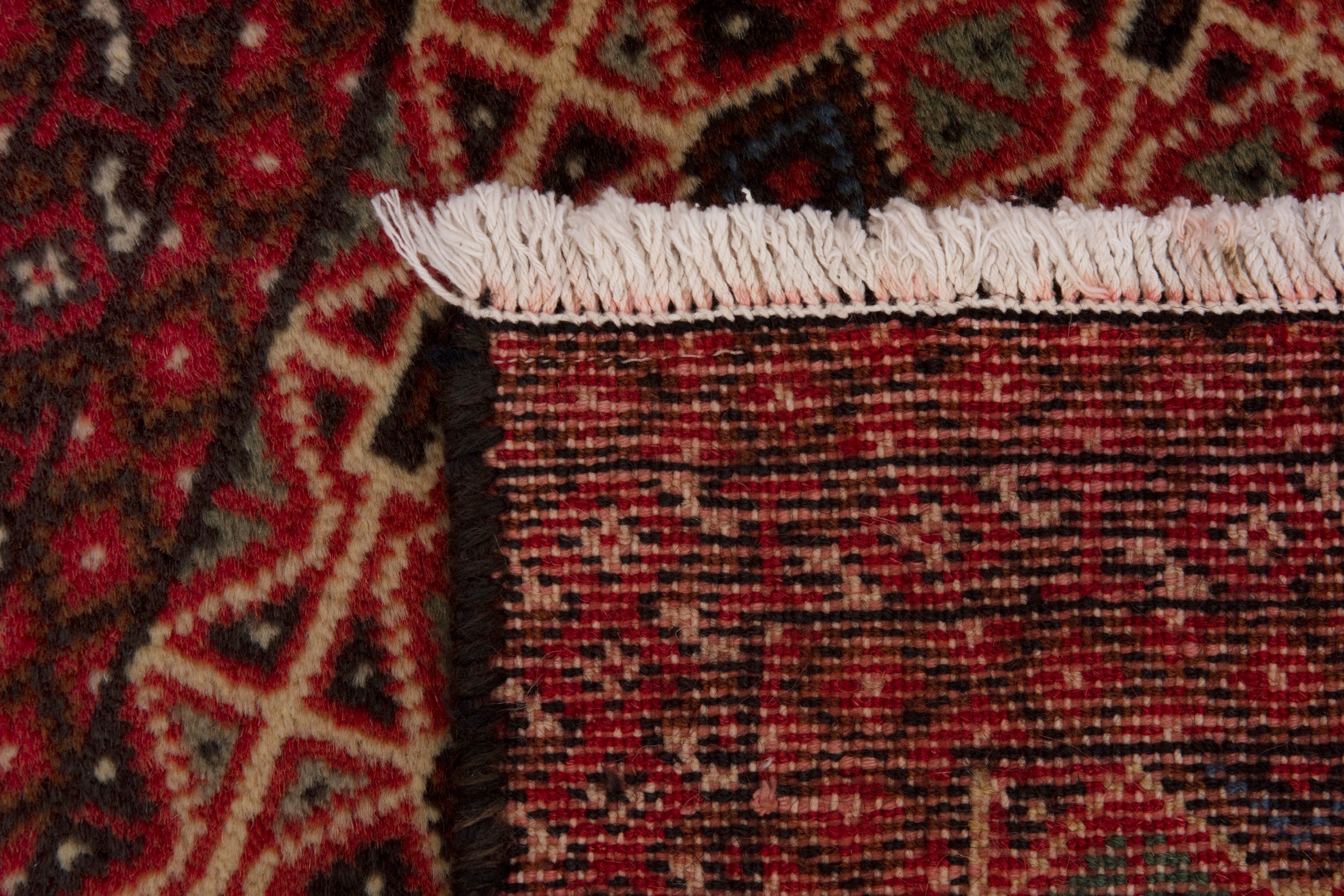 Persian Torkaman accent rug in deep red and terracotta, view 7 of 7