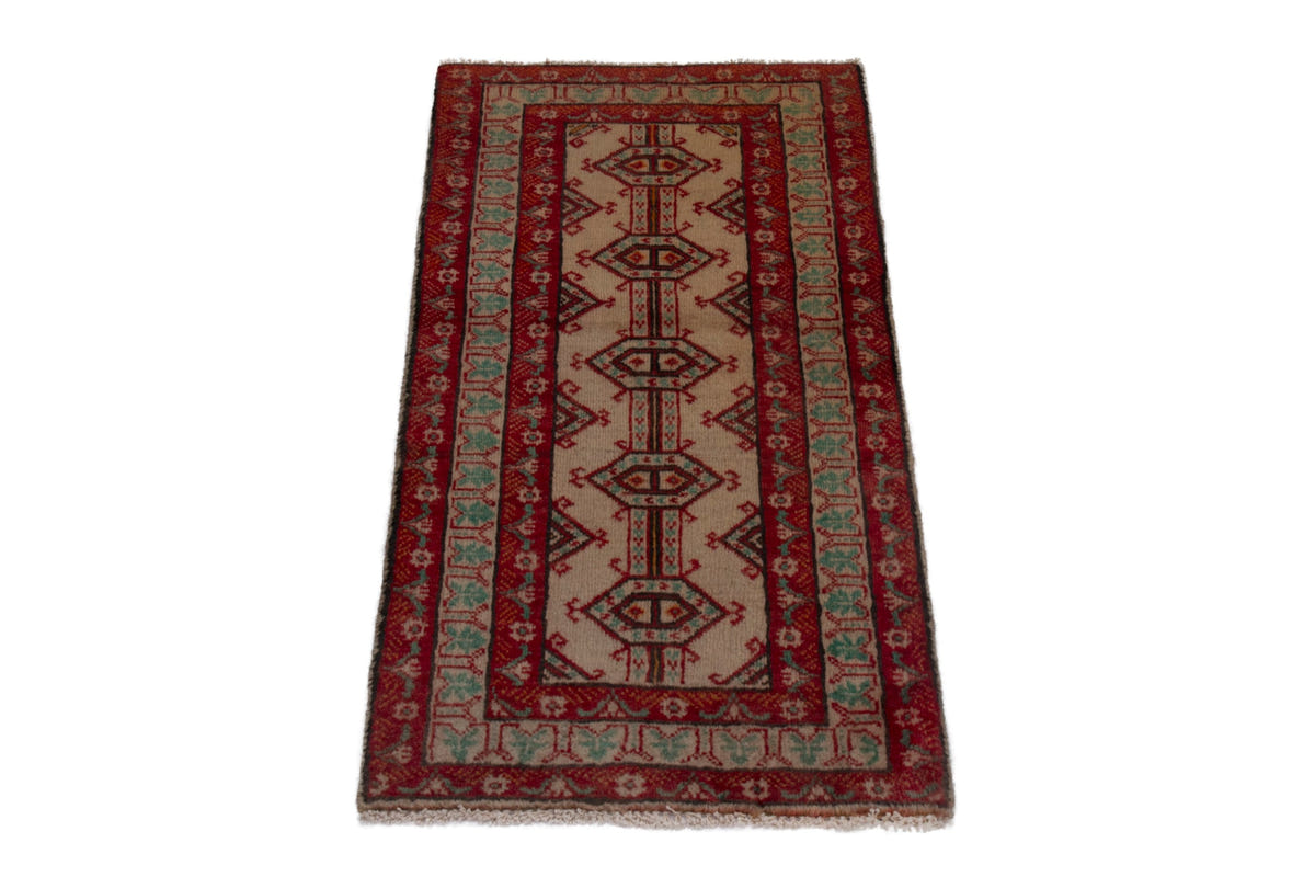3777, Persian Torkaman Mini Rug