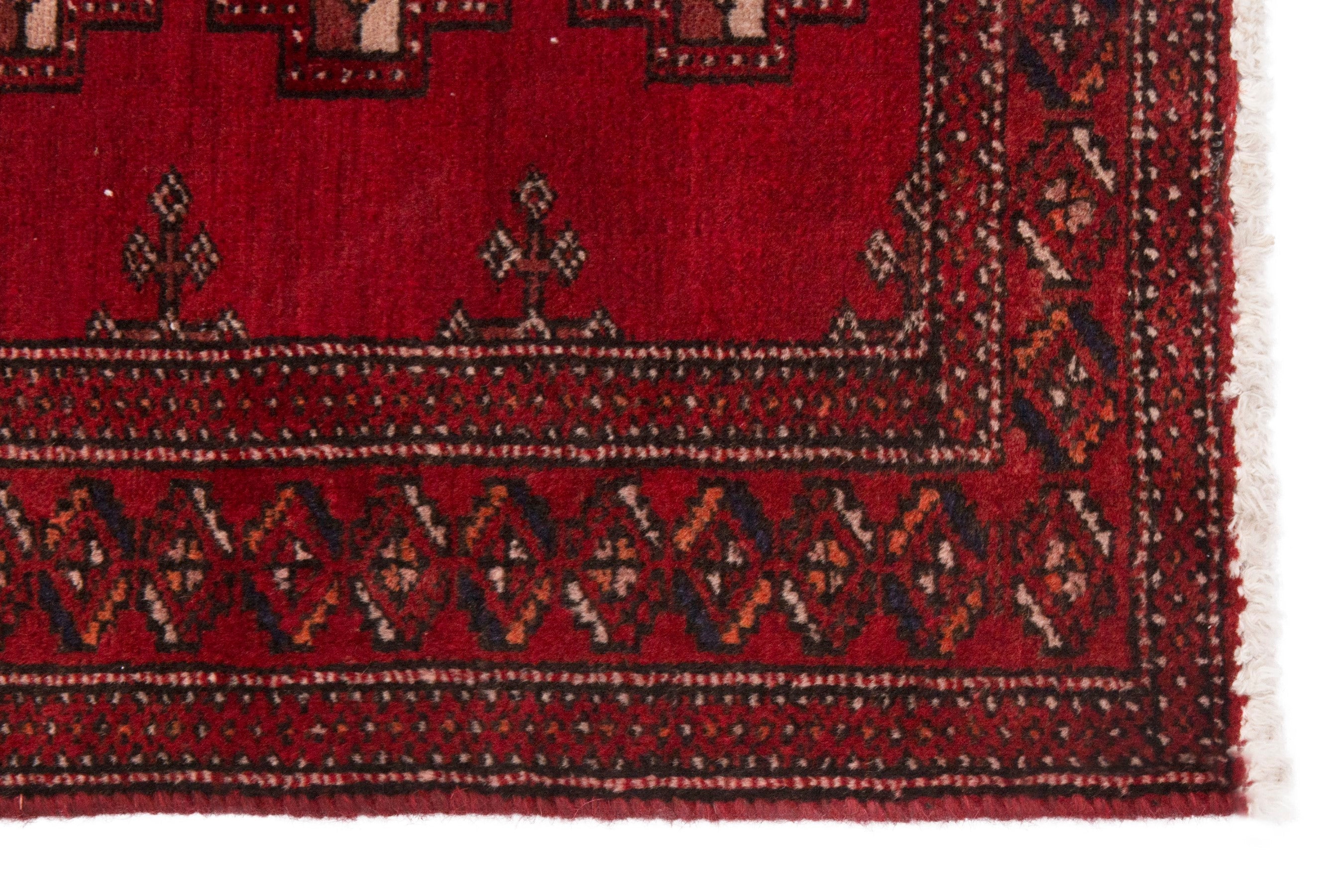 Persian Baluch accent rug in burgundy and deep red, view 4 of 7