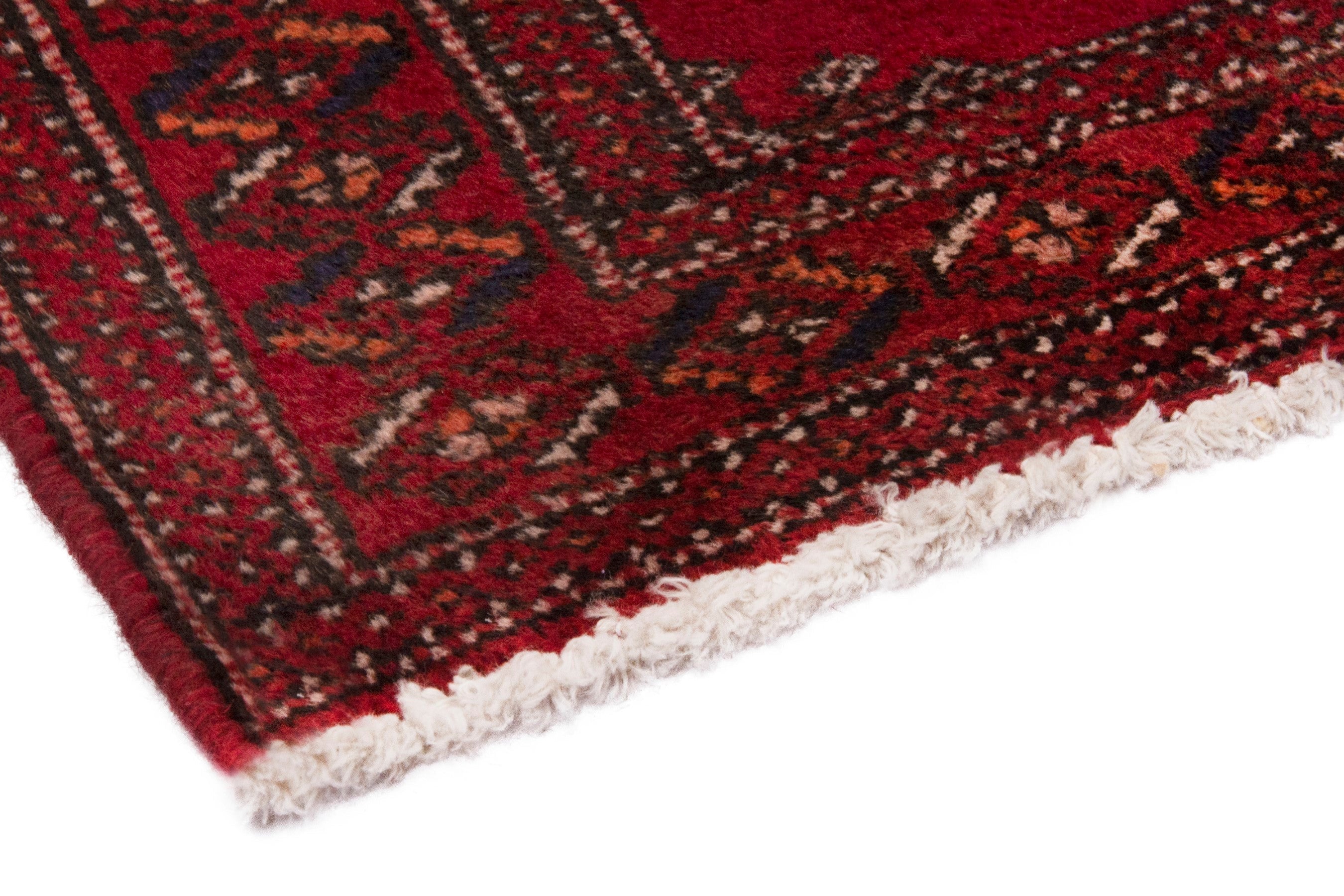Persian Baluch accent rug in burgundy and deep red, view 5 of 7