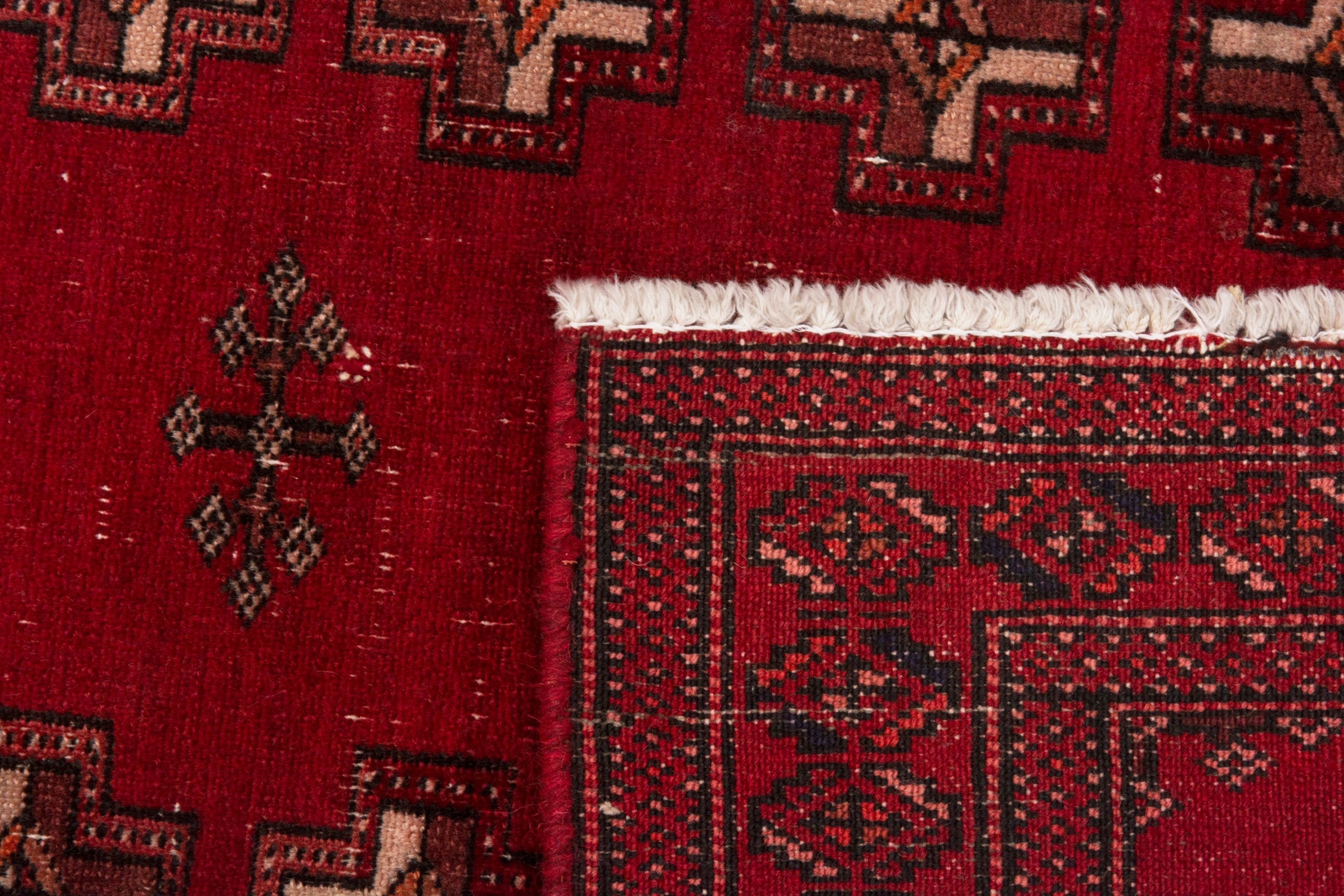 Persian Baluch accent rug in burgundy and deep red, view 7 of 7
