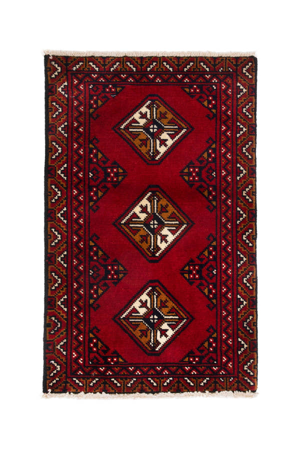 3784, Persian Torkaman Mini Rug