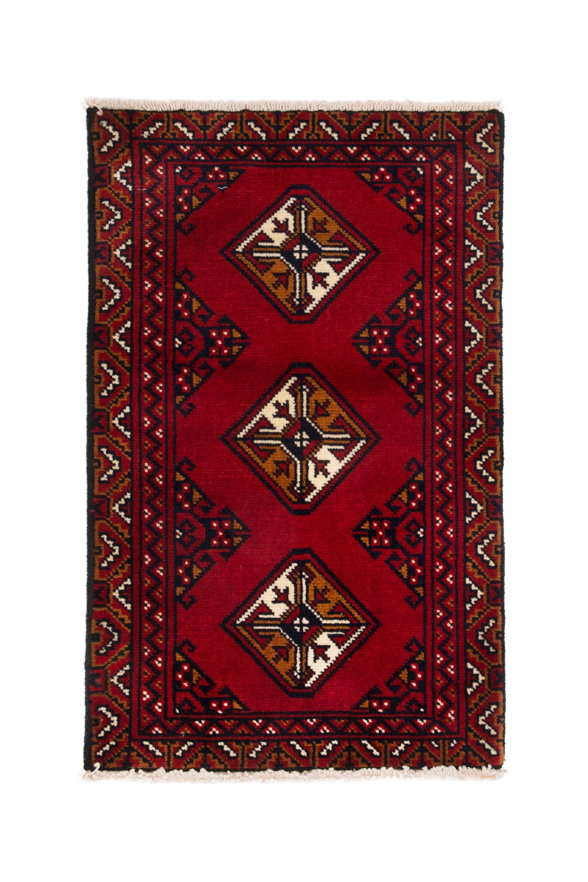 3784, Persian Torkaman Mini Rug