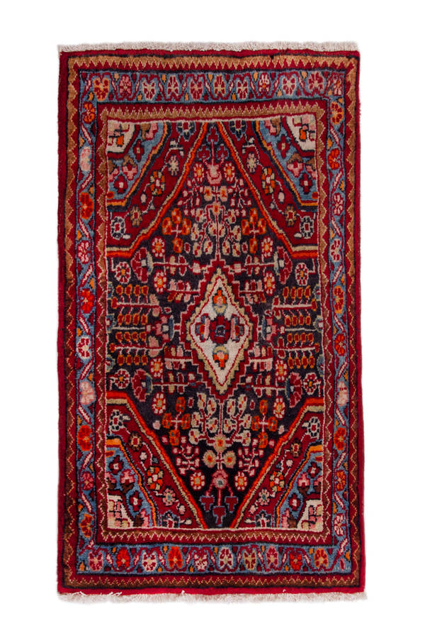 3788, Persian Hamadan Mini Rug