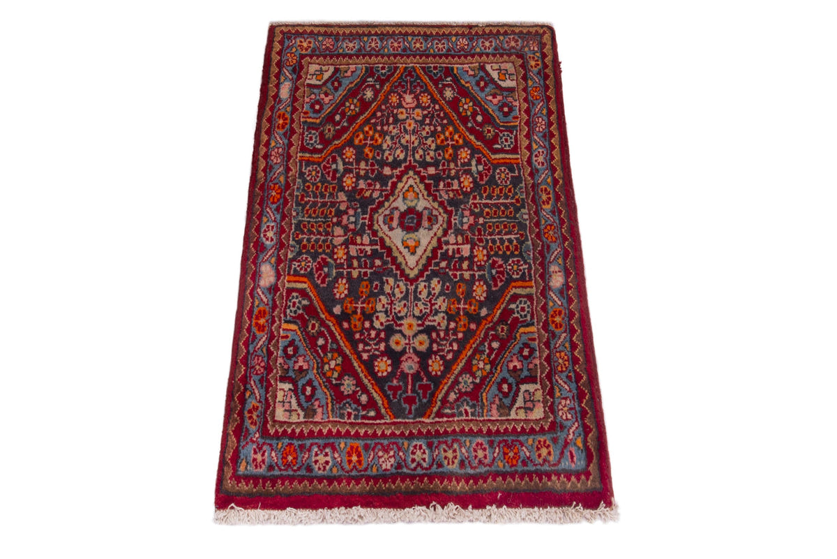 3788, Persian Hamadan Mini Rug