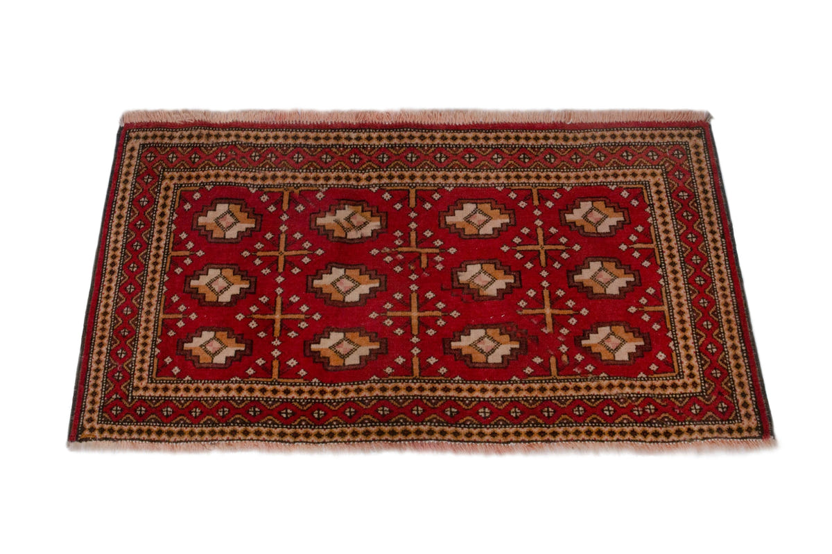 3798, Persian Torkaman Mini Rug