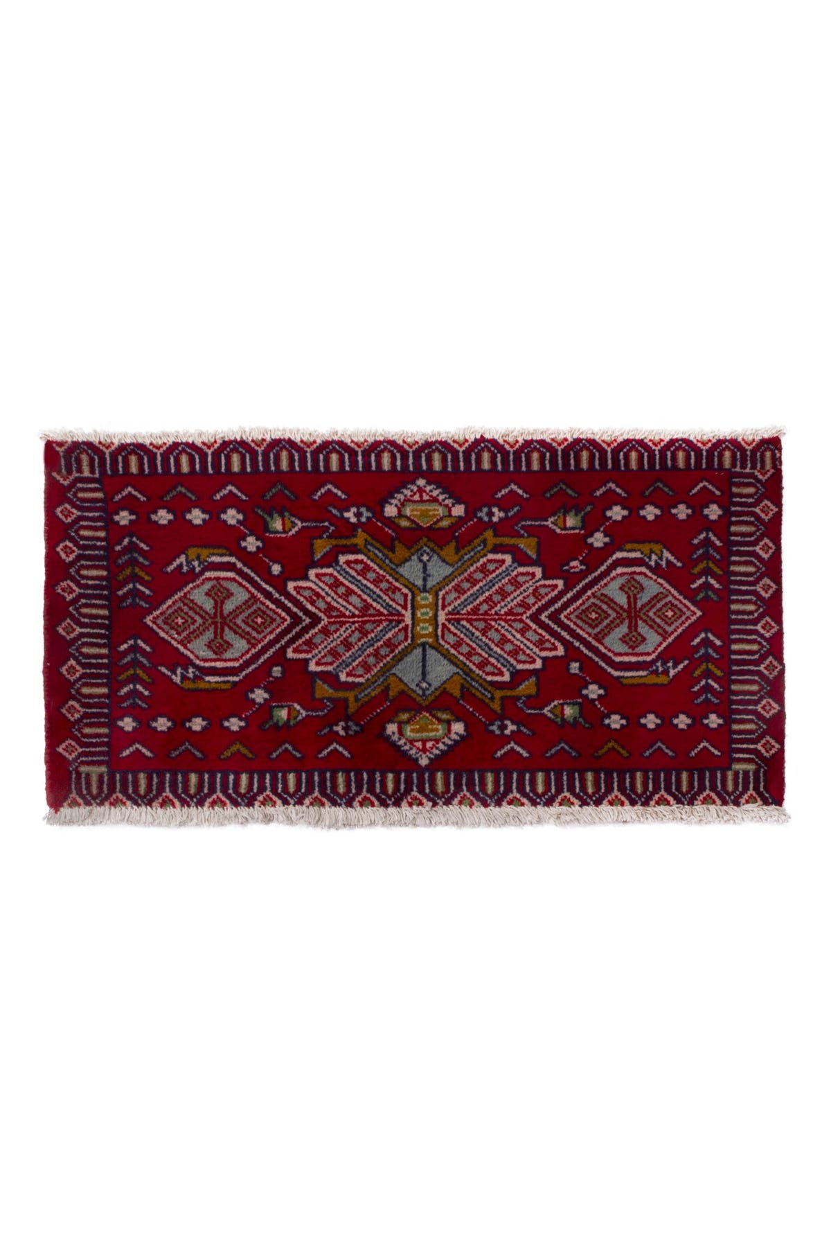 3802, Persian Torkaman Mini Rug