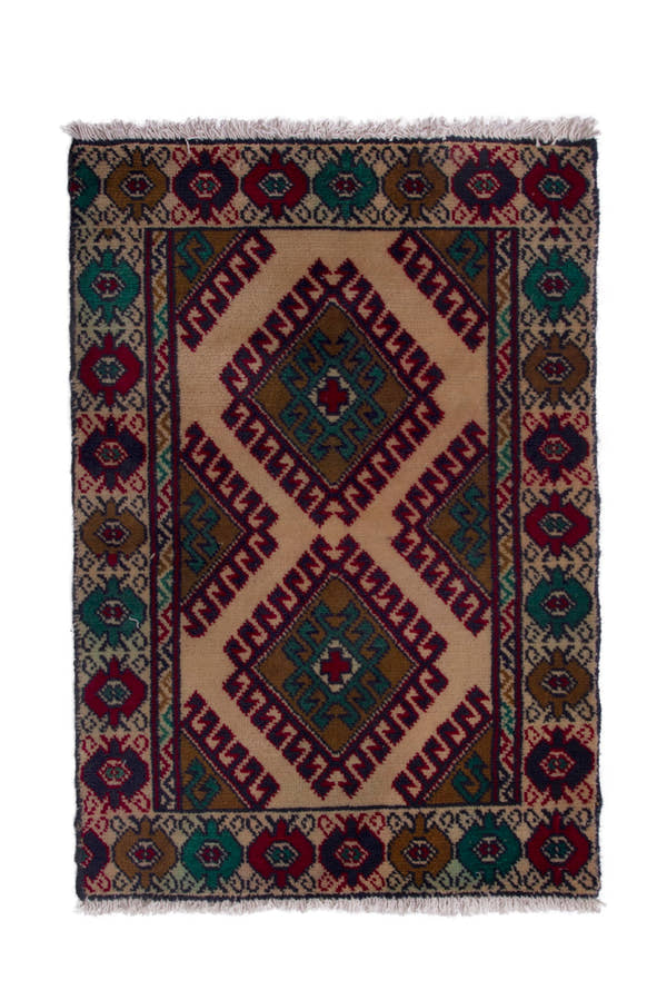 3809, Persian Torkaman Mini Rug