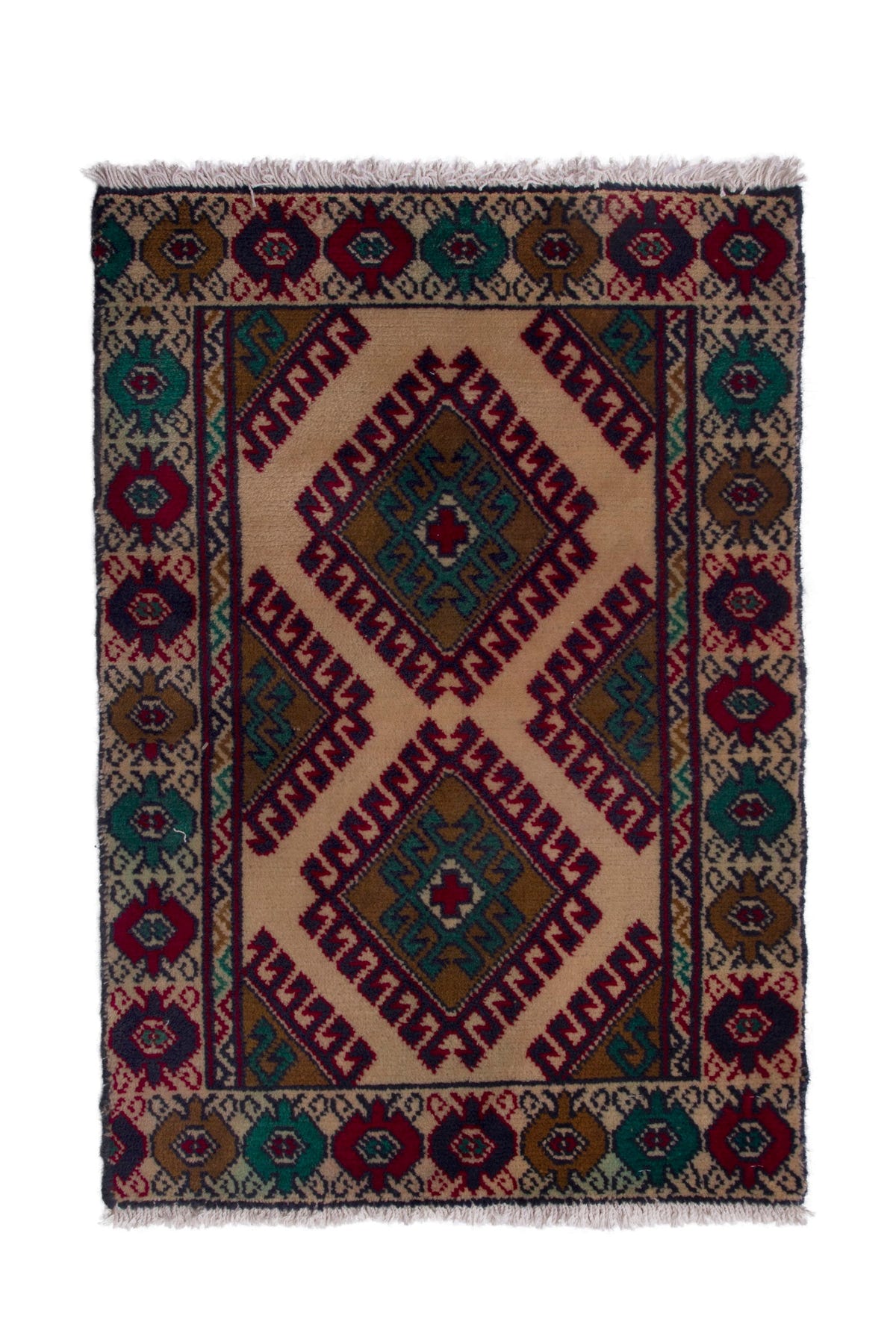 3809, Persian Torkaman Mini Rug