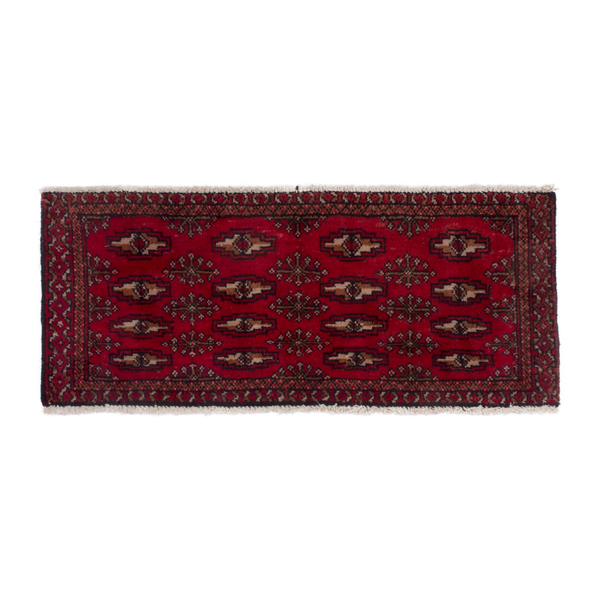 Persian Torkaman runner rug in deep red and burgundy, 3'3" x 1'4"