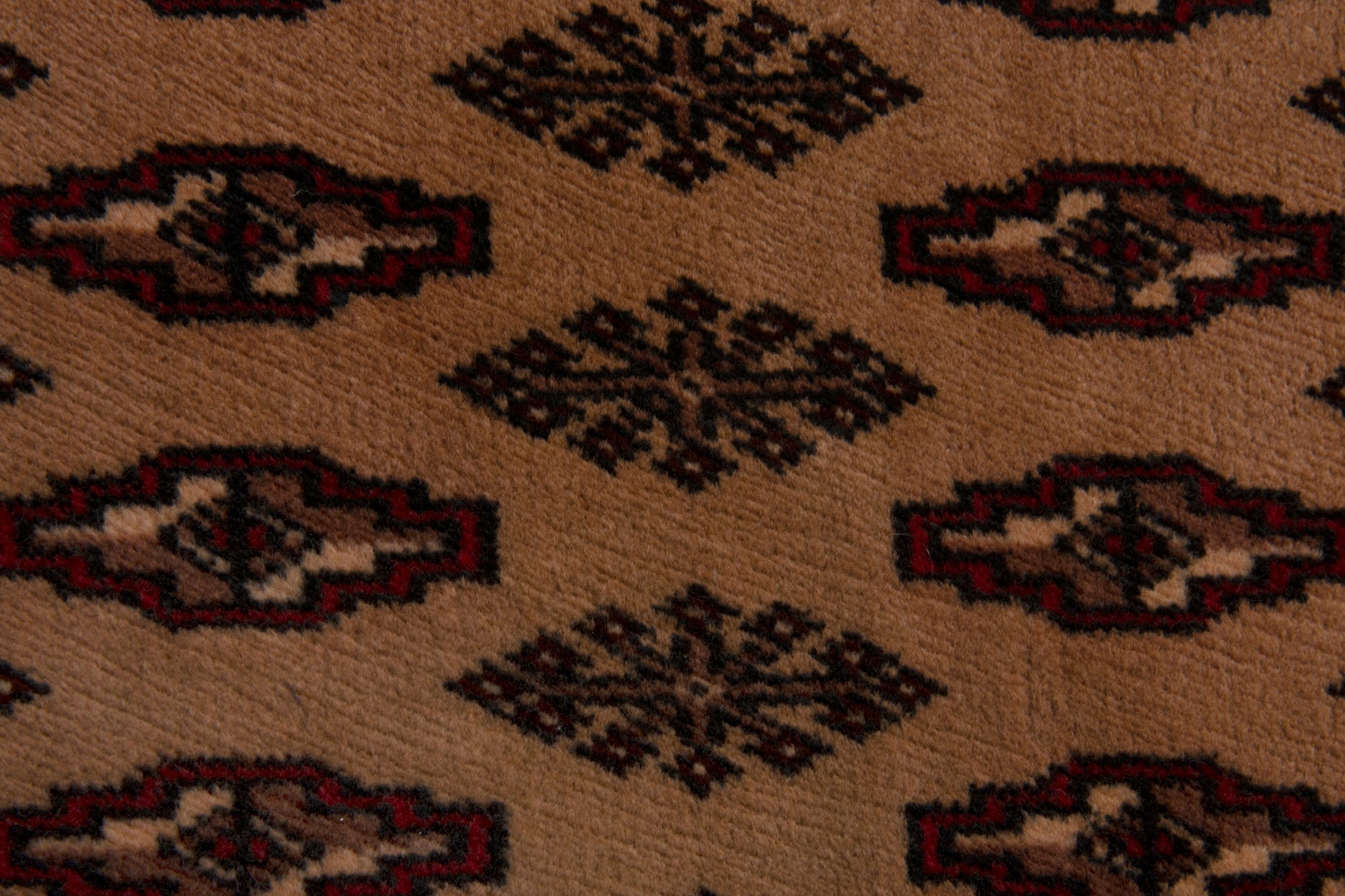 Persian Torkaman accent rug in brown and dark brown, view 6 of 7