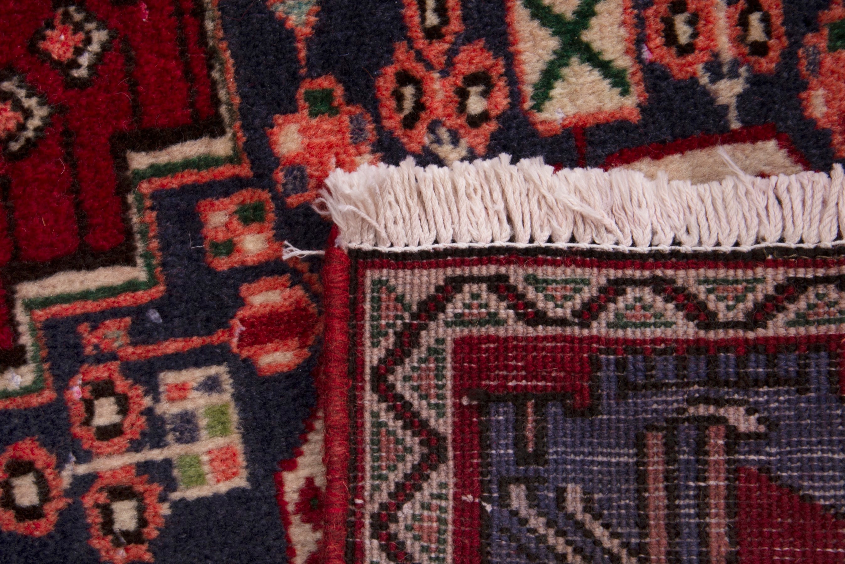Persian Shiraz accent rug in burgundy and deep red, view 7 of 7