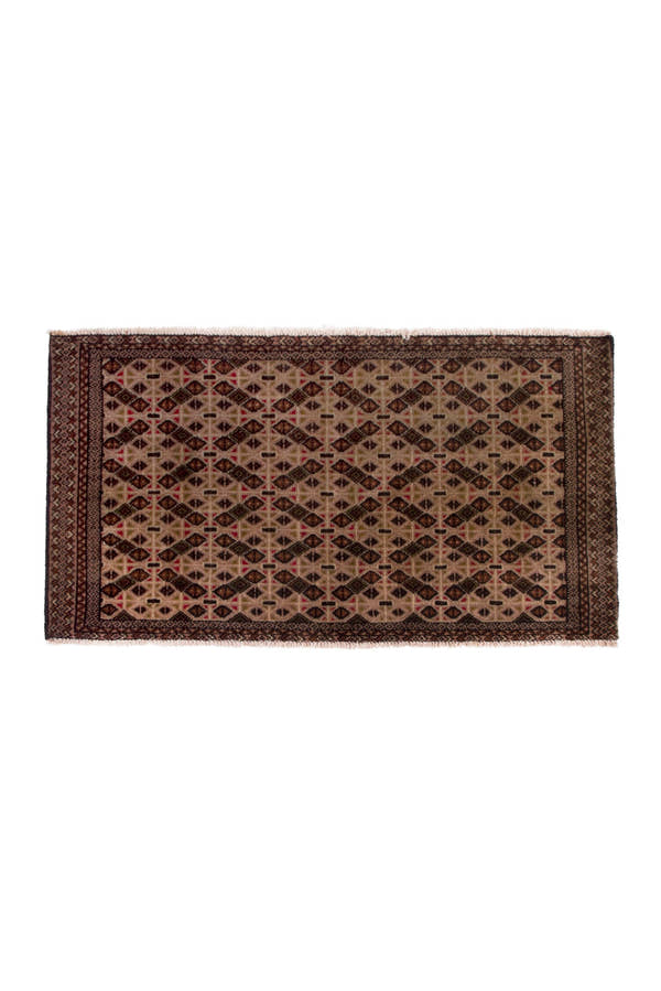3824, Persian Torkaman Mini Rug